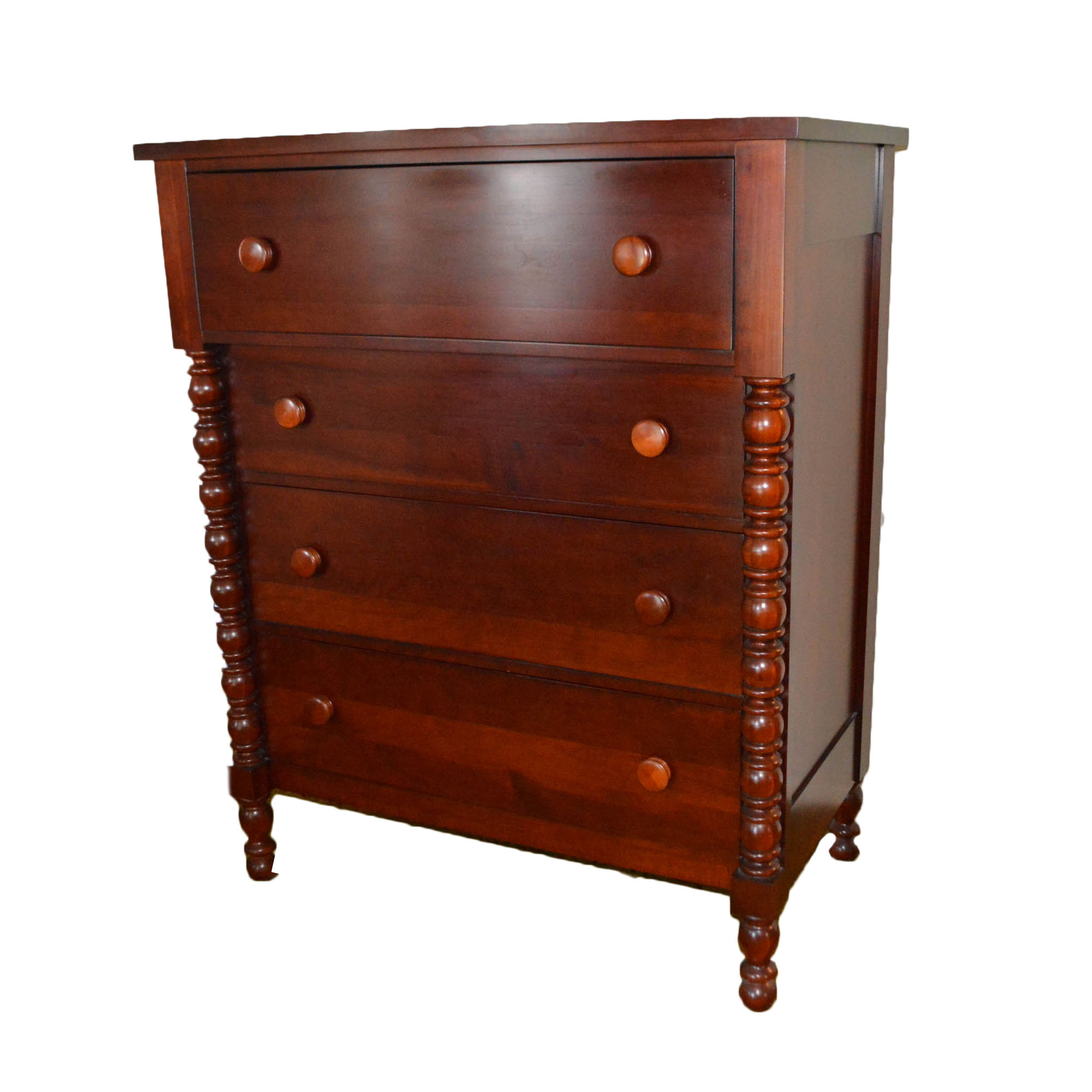 Vintage Empire Style Cherry Chest of Drawers by Davis Cabinet Co.