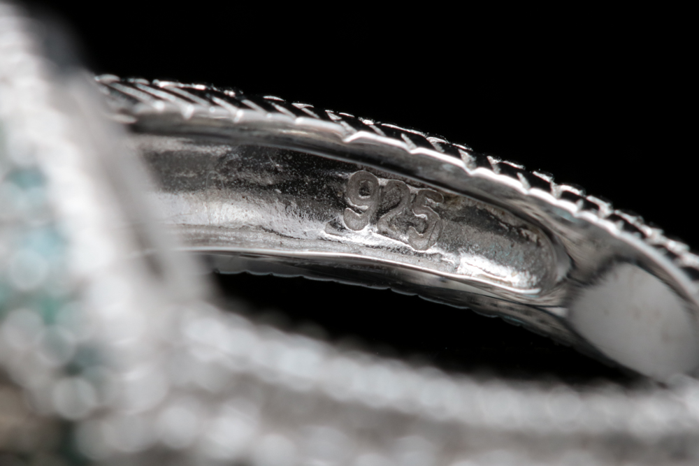 Sterling Silver Blue Zircon and Treated Diamond Ring