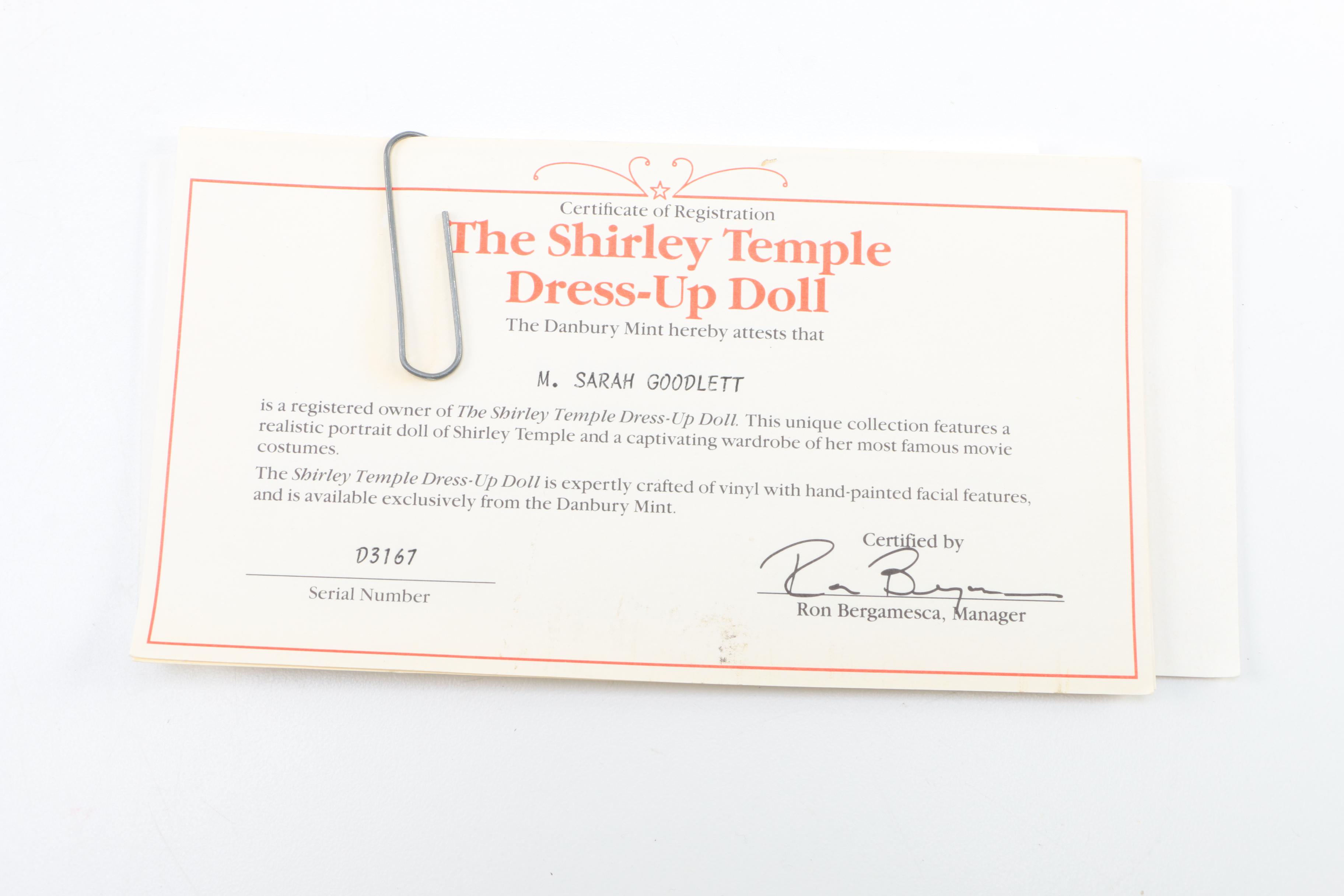 The Danbury Mint Shirley Temple "Poor Little Rich Girl" Doll