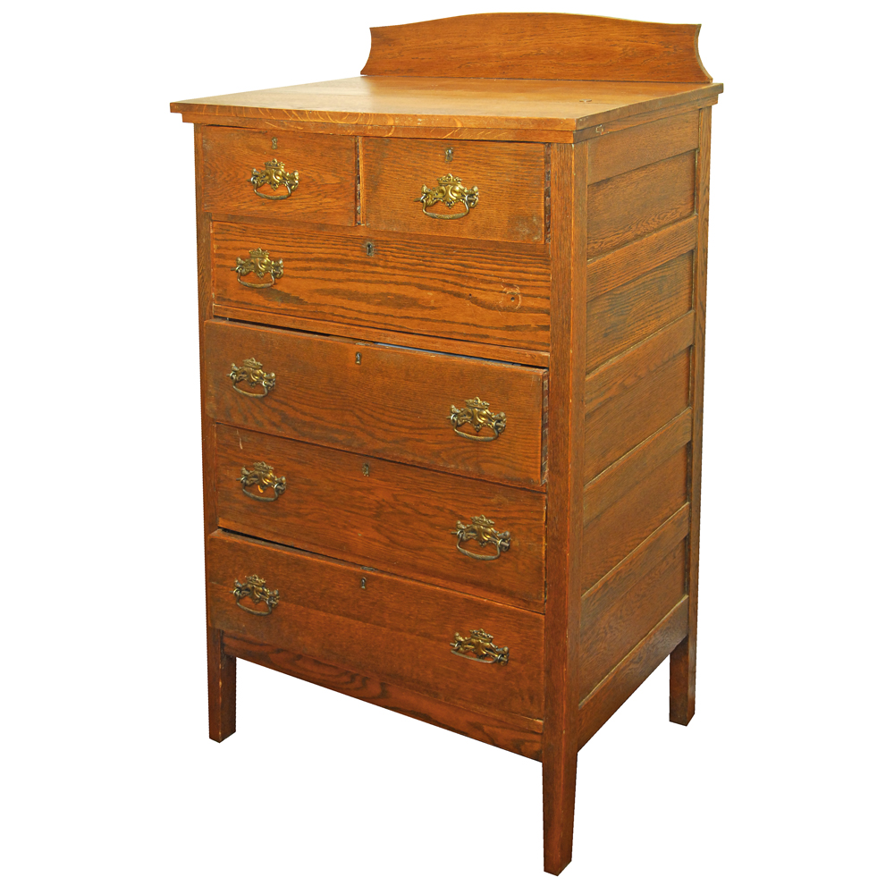 Antique Victorian Style Oak Chest of Drawers