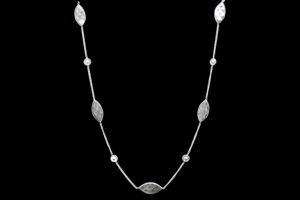 Robert Manse Sterling Silver and 18K Yellow Gold Shell Necklace