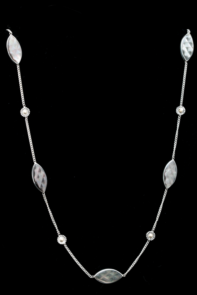 Robert Manse Sterling Silver and 18K Yellow Gold Shell Necklace