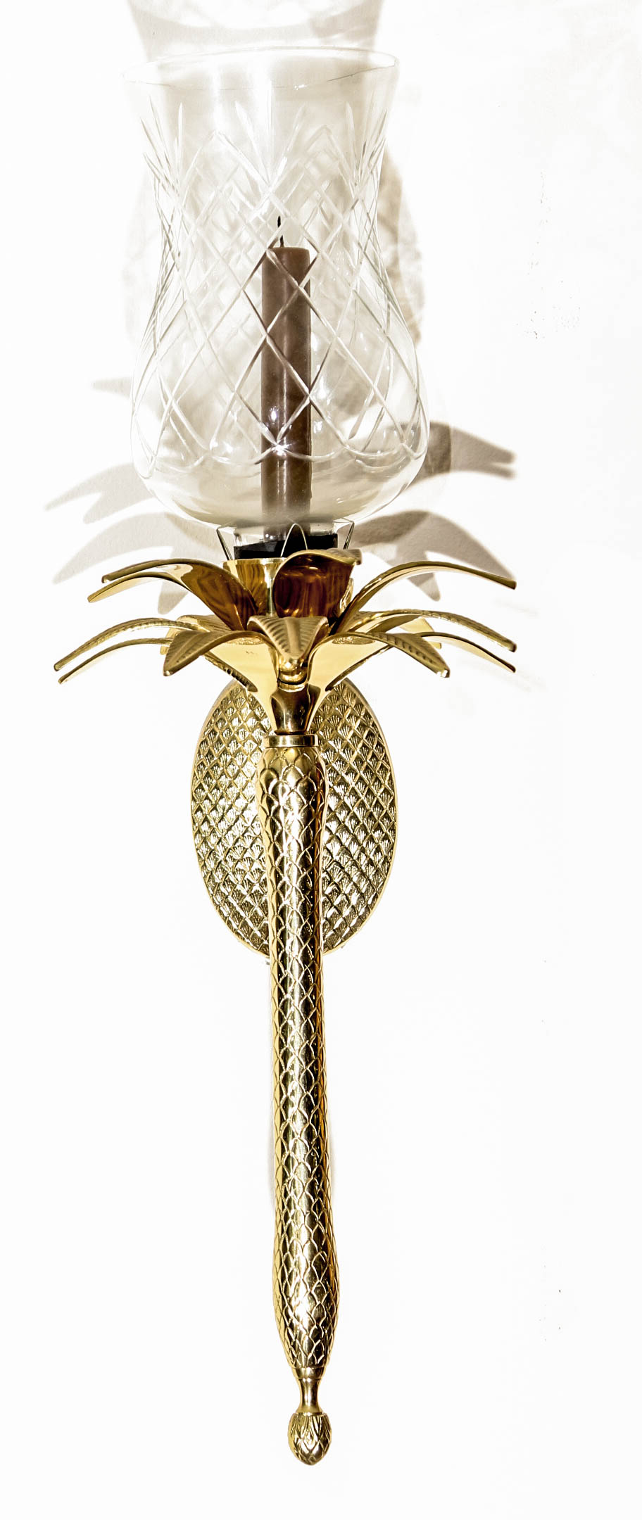 Two Matching Brass Wall Sconces