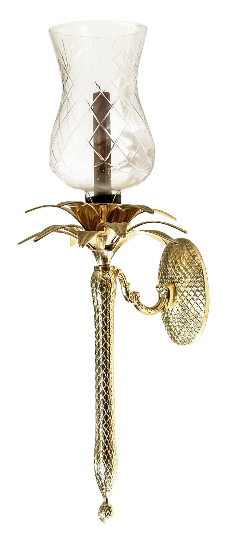 Two Matching Brass Wall Sconces
