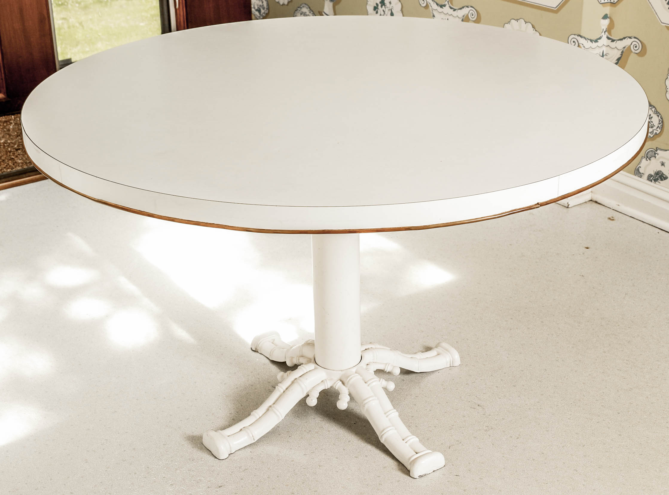 Vintage Kessler Industries White Bamboo Style Table and Chairs