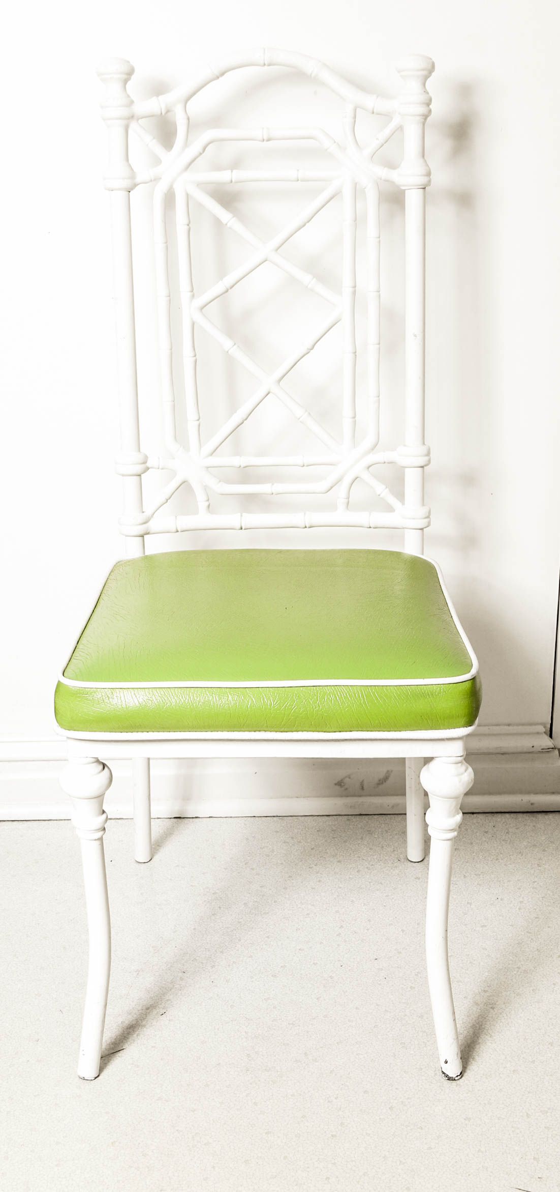 Vintage Kessler Industries White Bamboo Style Table and Chairs