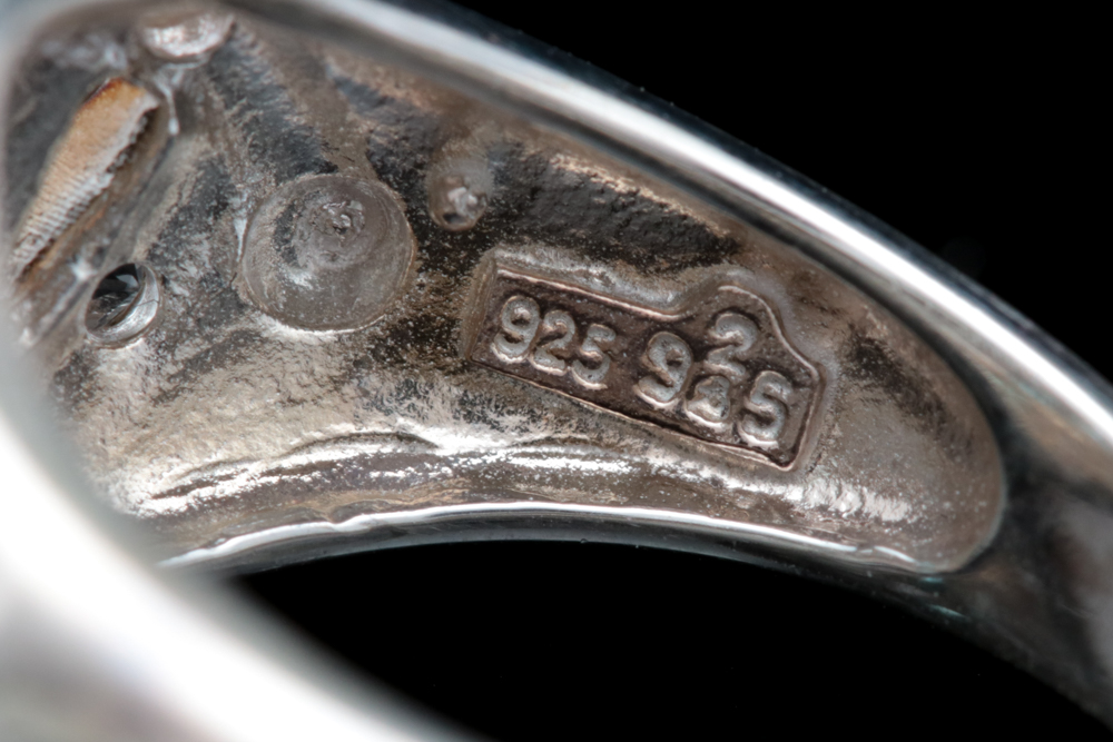 Sterling Silver Blue and White Zircon Ring