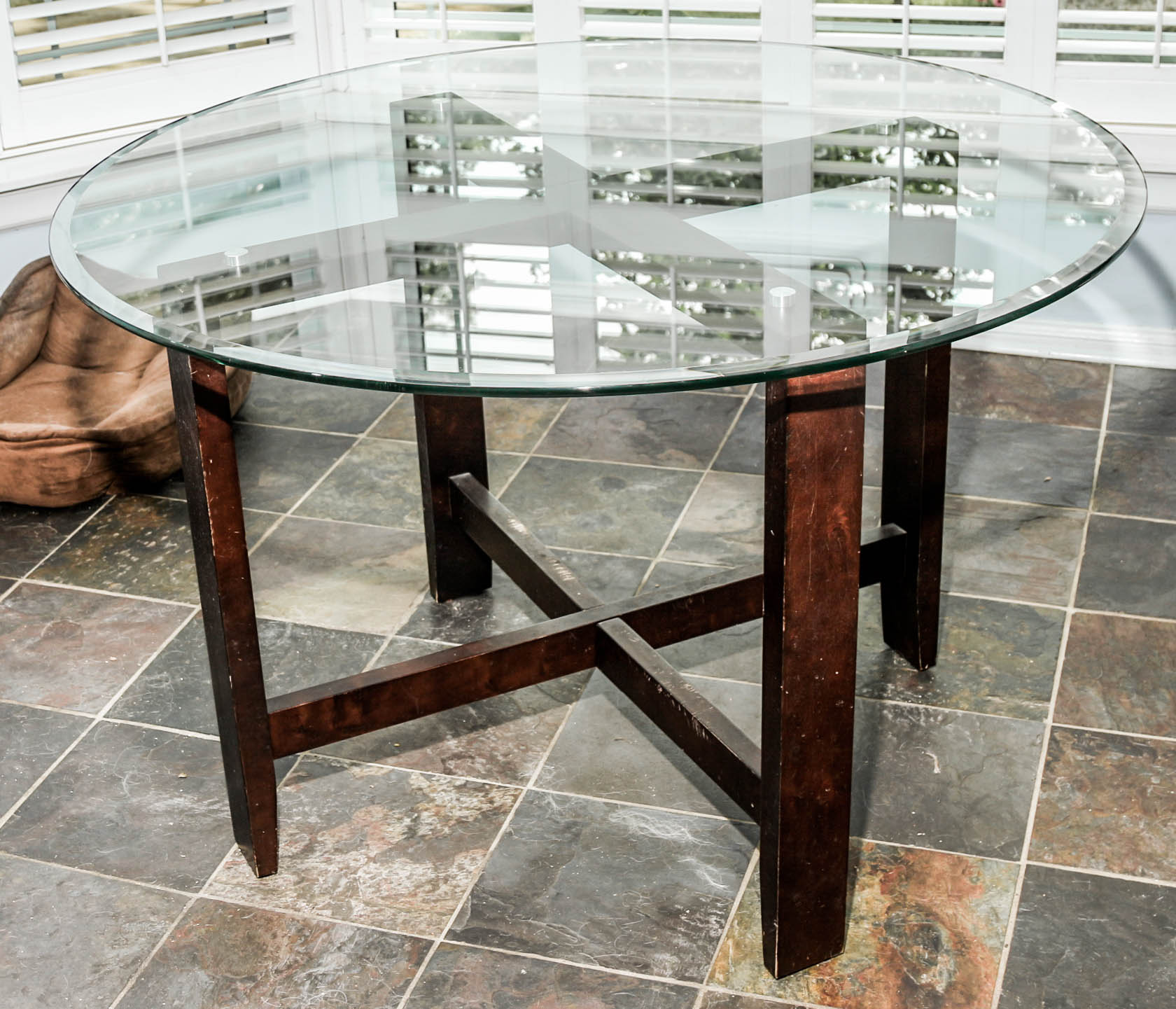 Contemporary Glass Top Table with Chairs