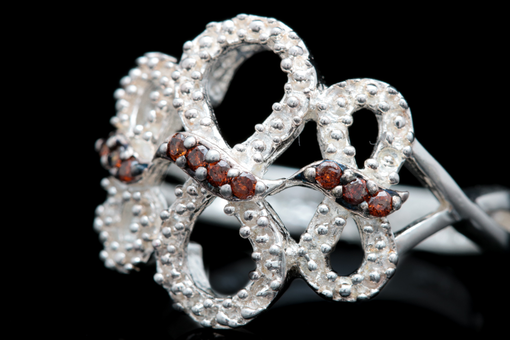 Sterling Silver Treated Diamond Ring