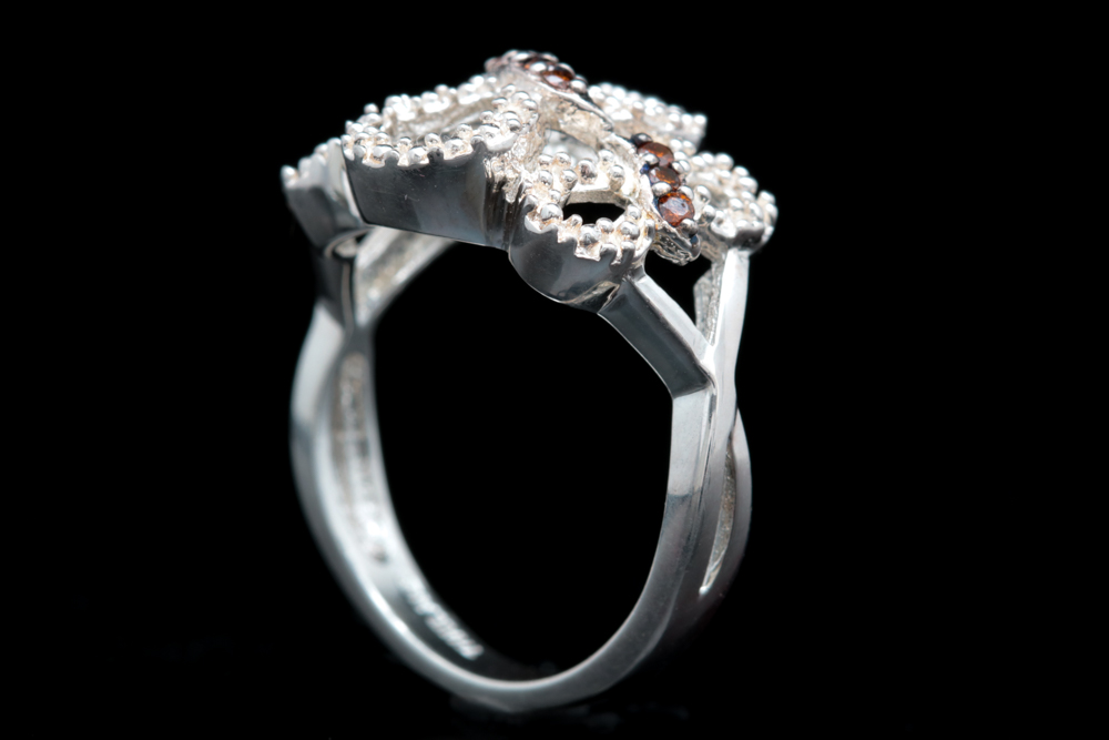 Sterling Silver Treated Diamond Ring