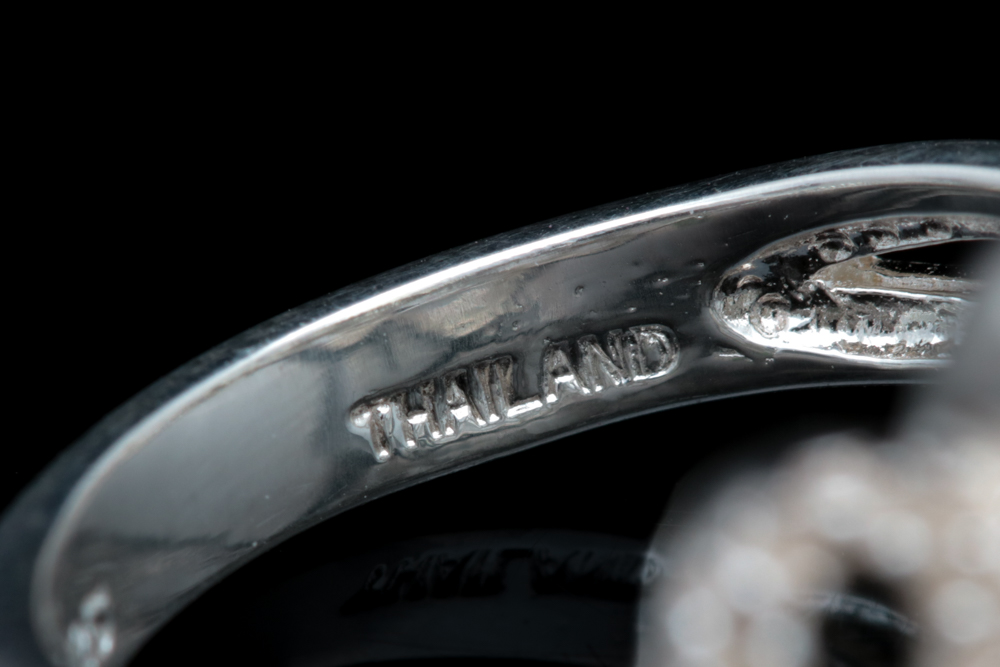 Sterling Silver Treated Diamond Ring