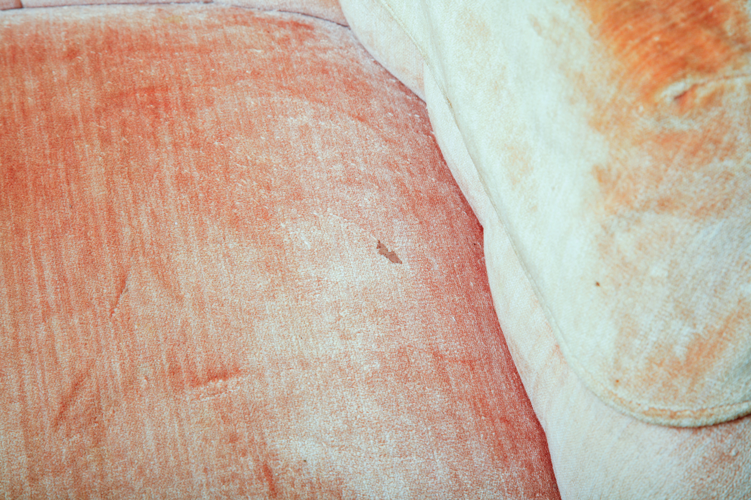 Vintage Orange Velour Louis XV Style Barrel Chair