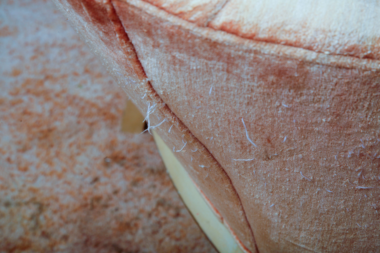 Vintage Orange Velour Louis XV Style Barrel Chair