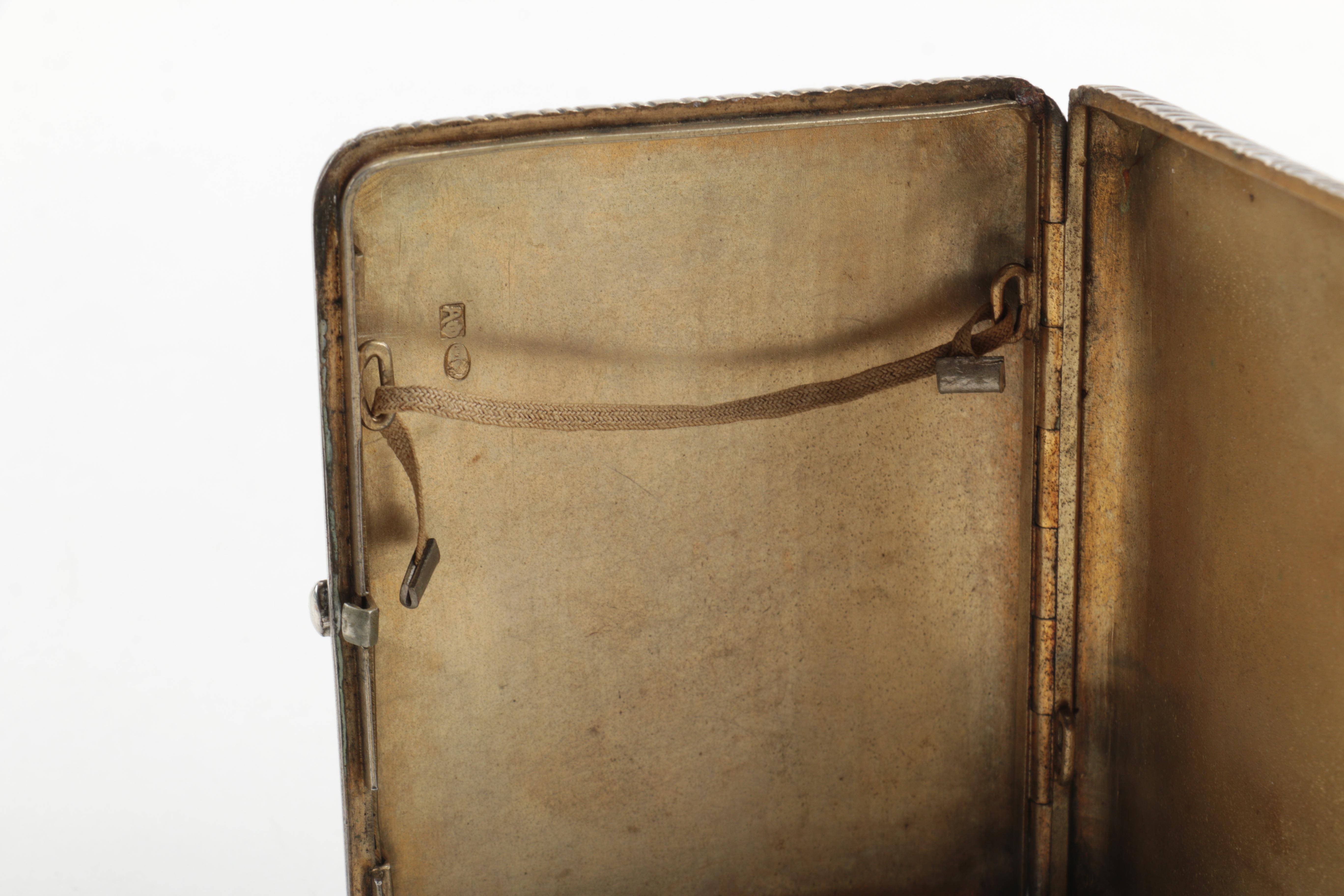 Antique Aleksandr Fuld Russian Silver Cigarette Case and Mirrored Compact