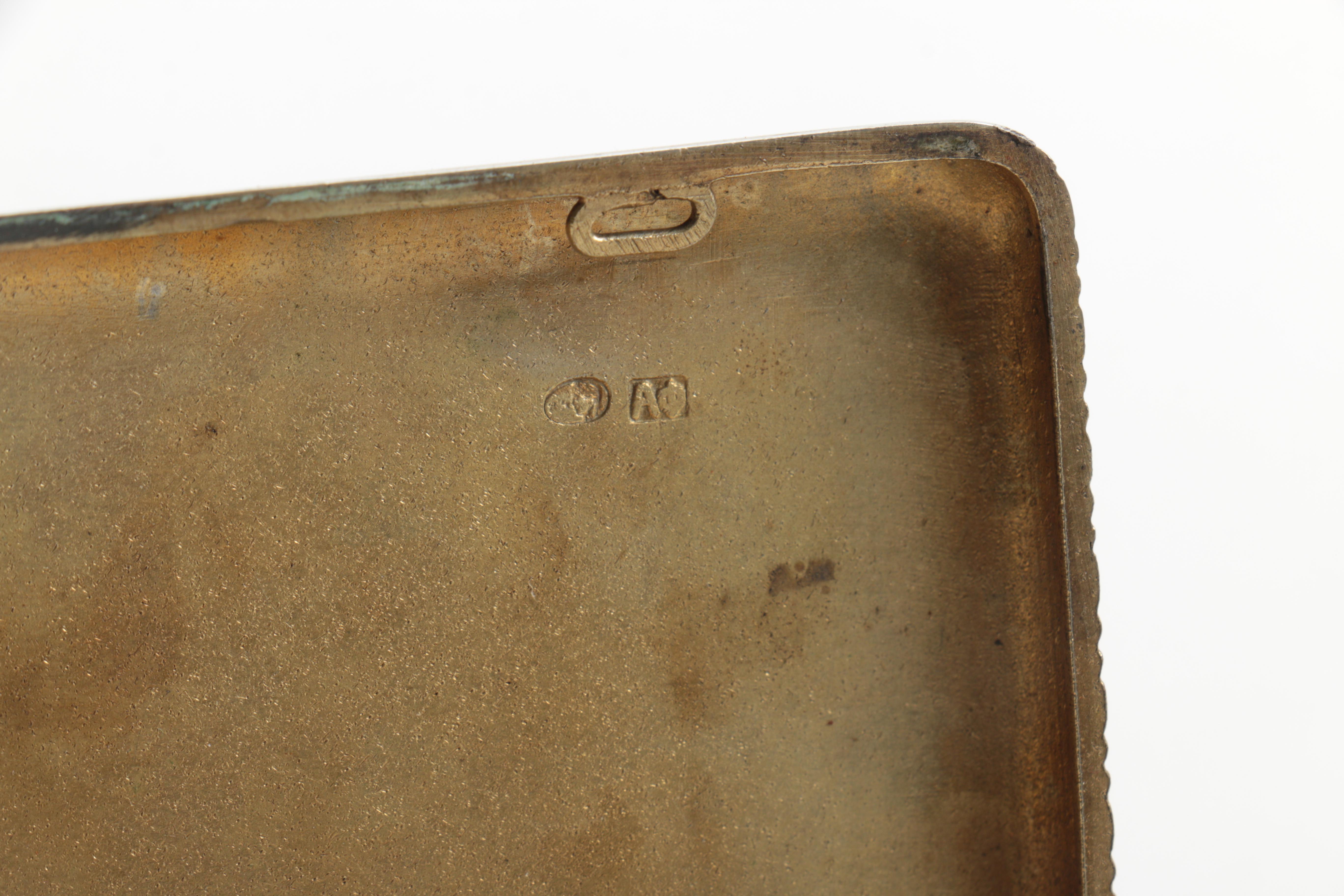 Antique Aleksandr Fuld Russian Silver Cigarette Case and Mirrored Compact