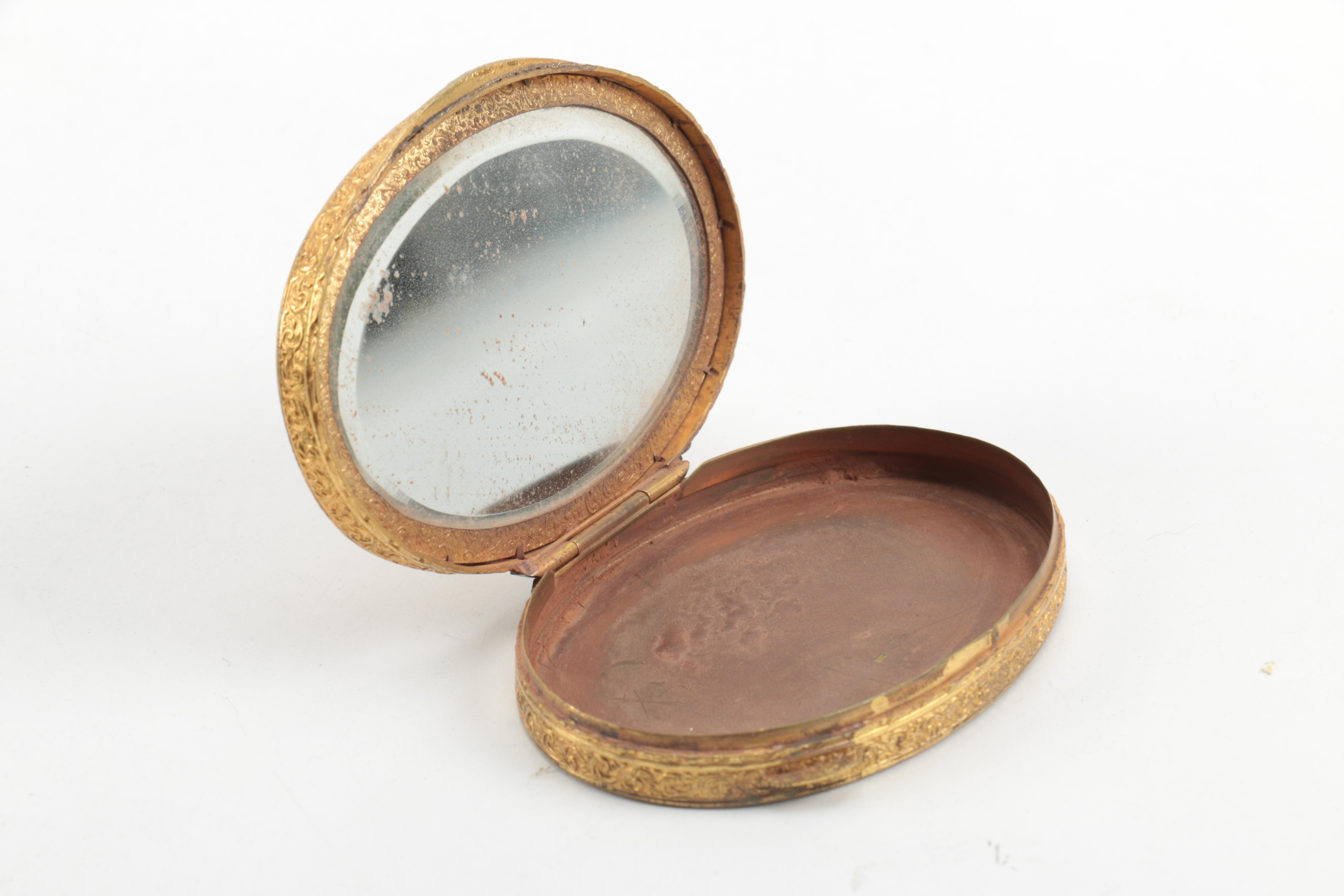 Antique Aleksandr Fuld Russian Silver Cigarette Case and Mirrored Compact