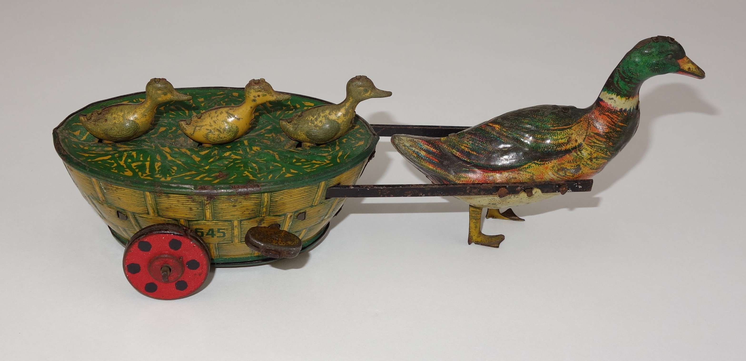 Antique Quack-Quack Paak-Paak Wind-Up Tin Toy By Lehmann