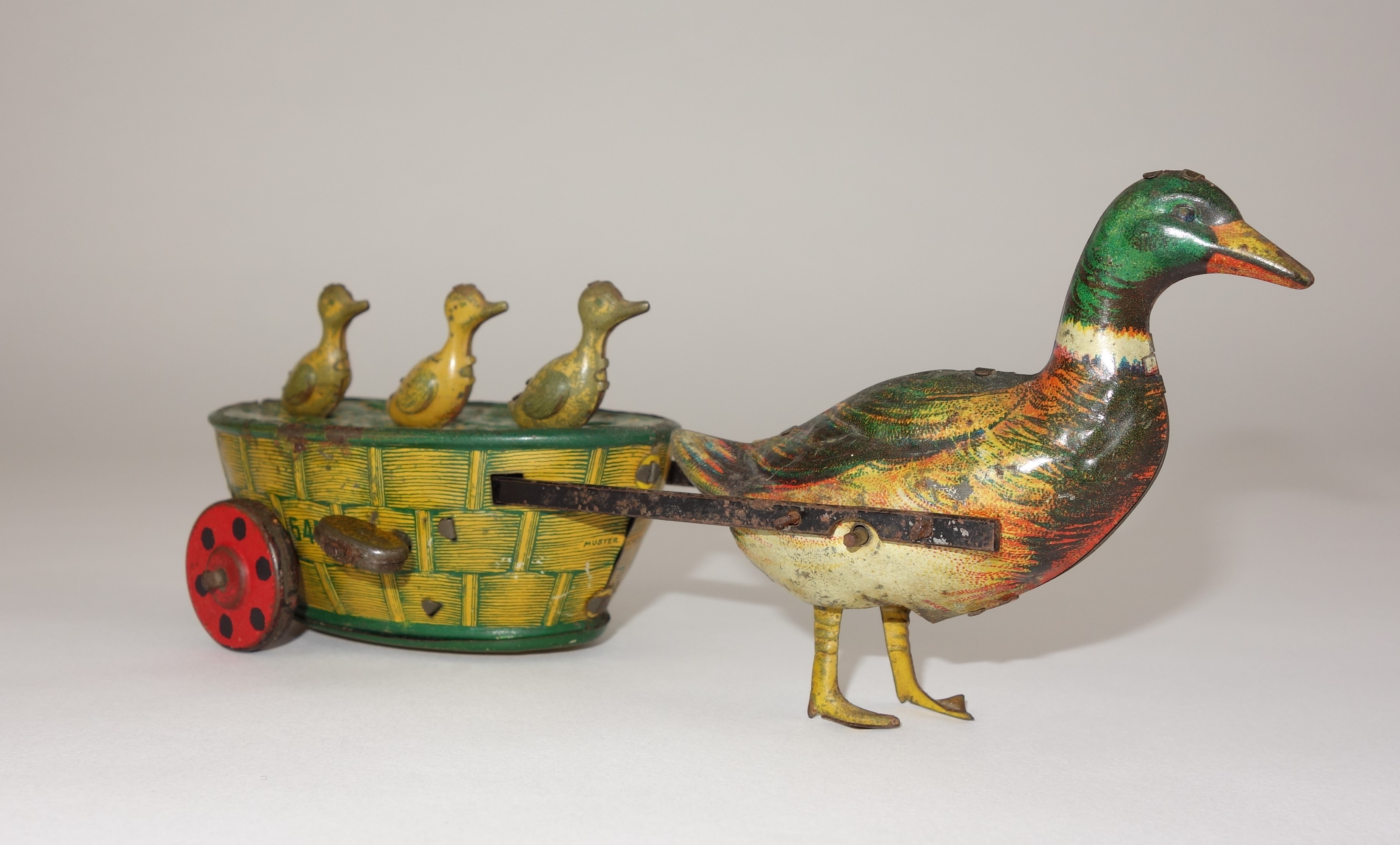 Antique Quack-Quack Paak-Paak Wind-Up Tin Toy By Lehmann