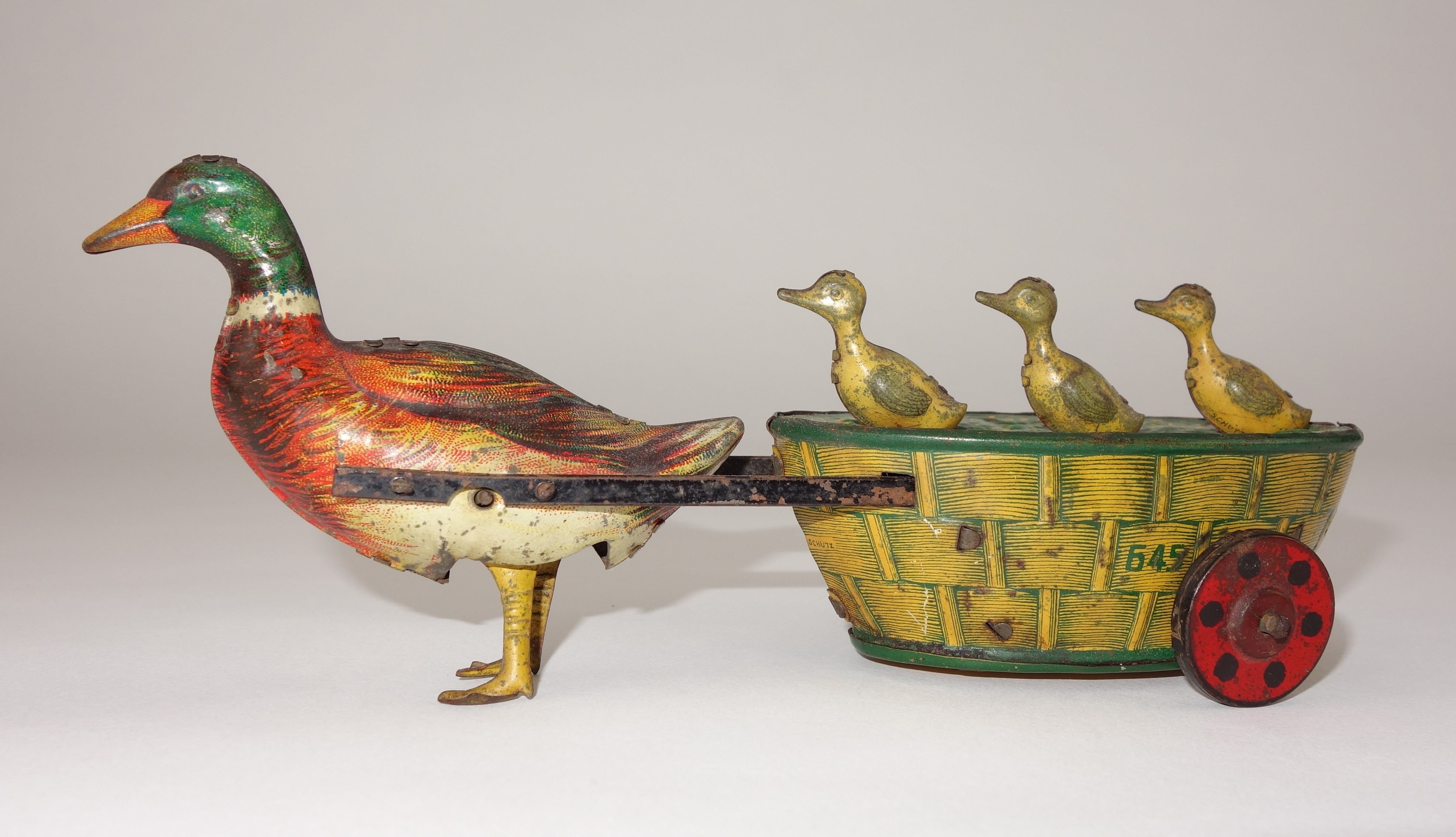 Antique Quack-Quack Paak-Paak Wind-Up Tin Toy By Lehmann
