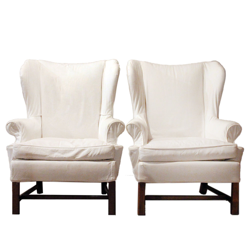Chippendale Style Wing Chairs by Baker Furniture