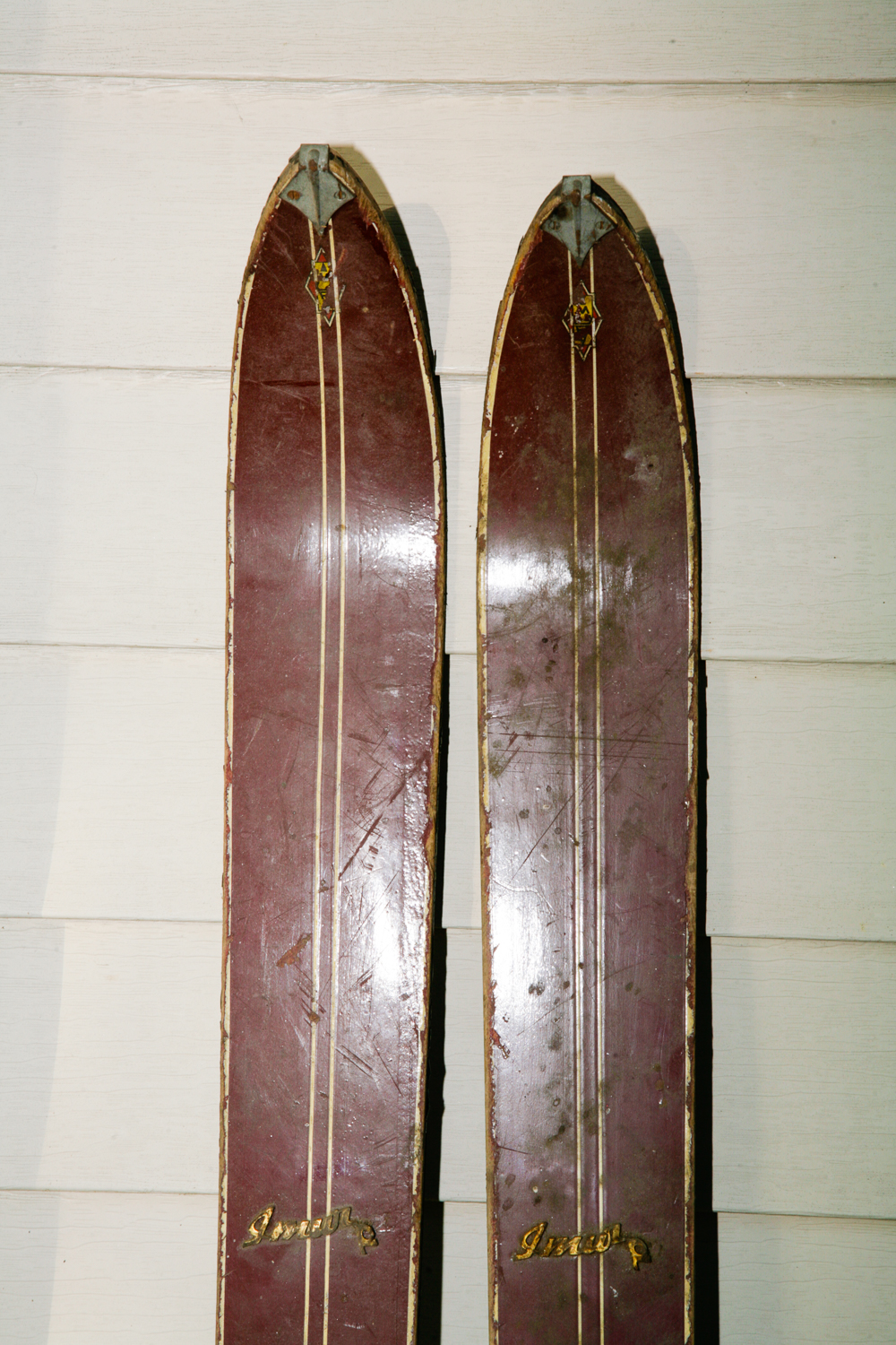 Vintage Tyrolia Imura Wooden Skis with Poles