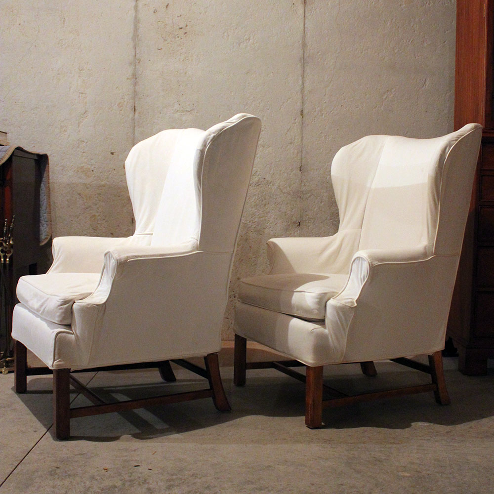 Chippendale Style Wing Chairs by Baker Furniture