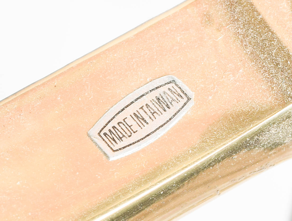 Brass Porcelain Head Fireplace Tools