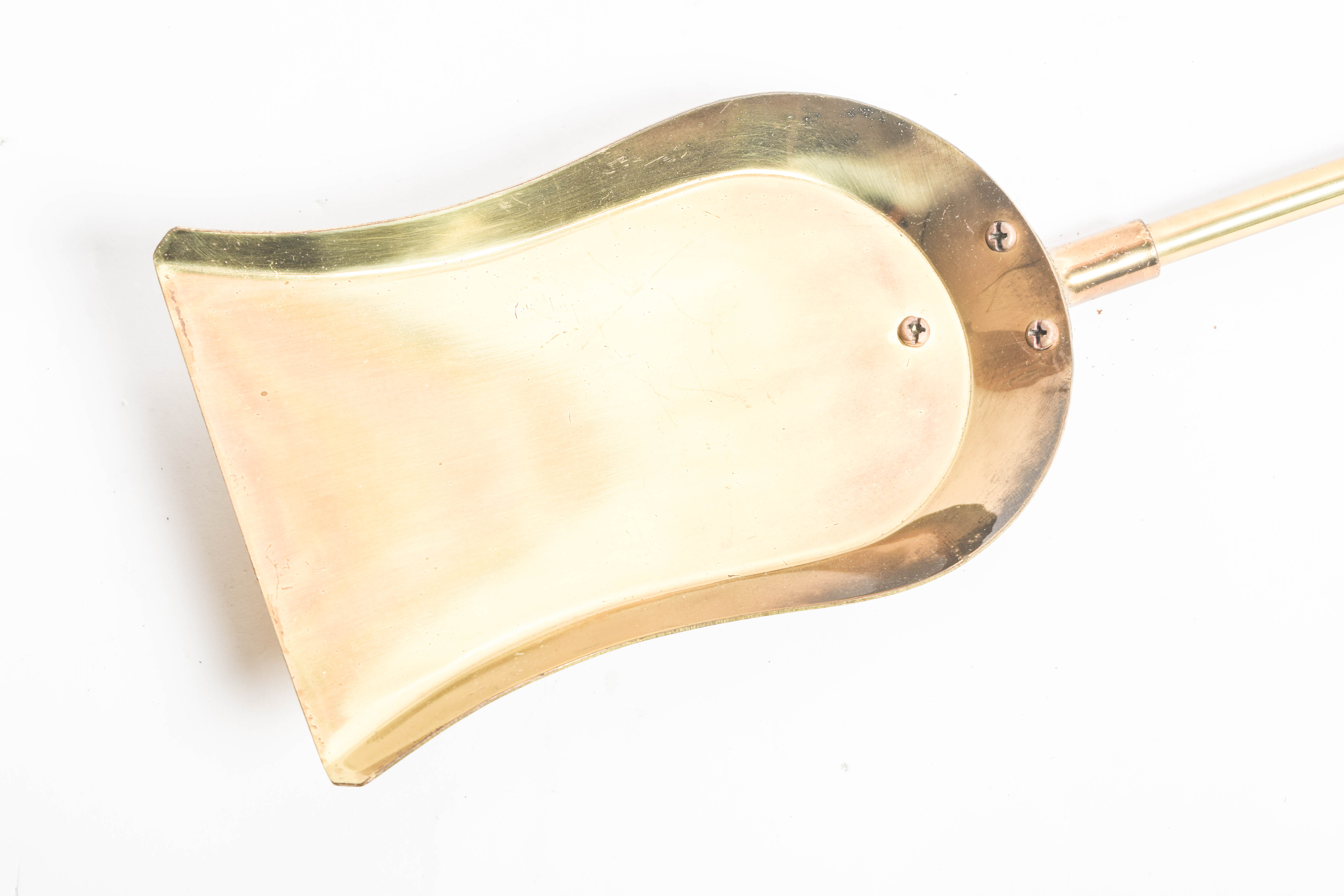 Brass Porcelain Head Fireplace Tools