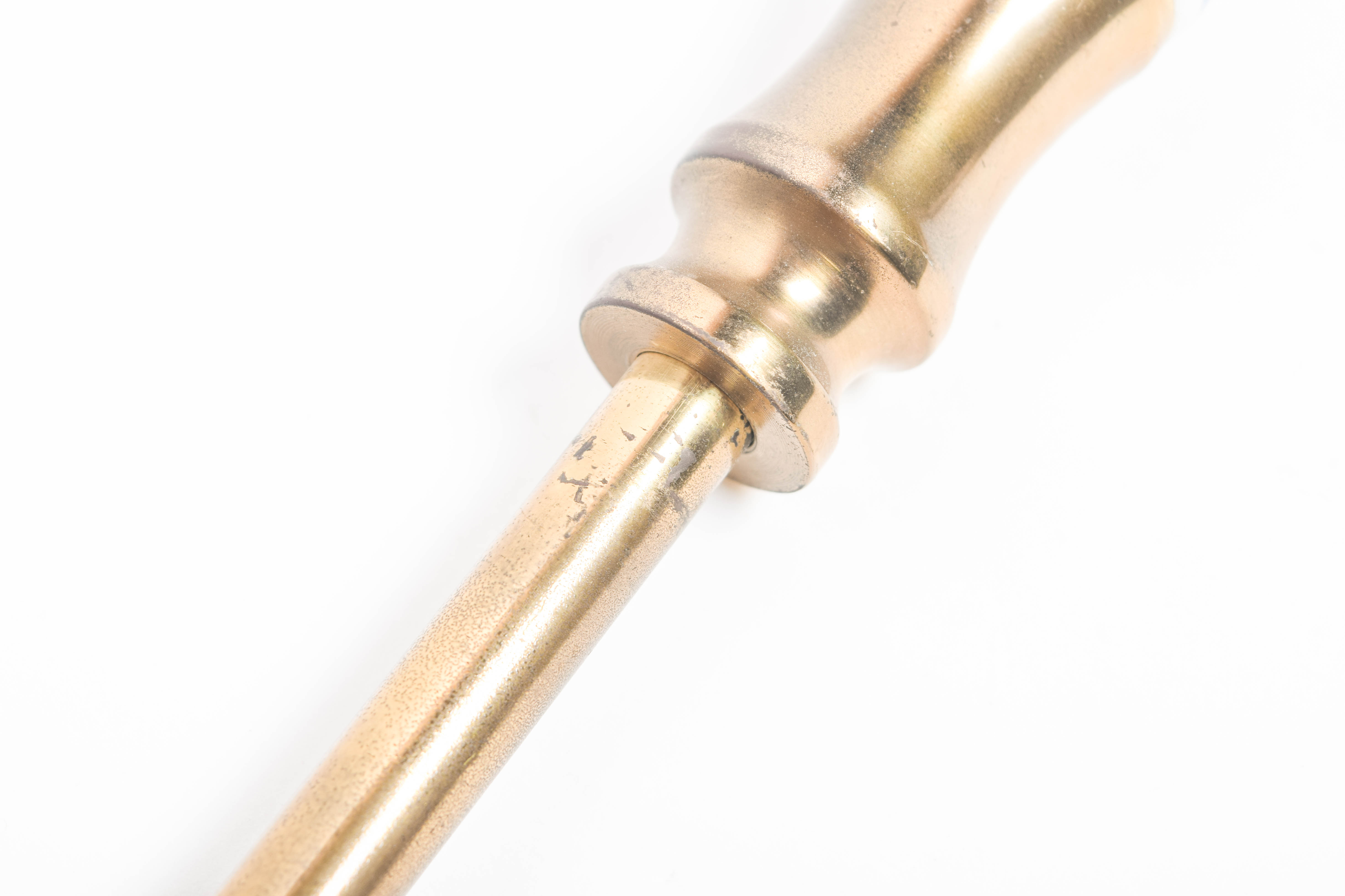 Brass Porcelain Head Fireplace Tools