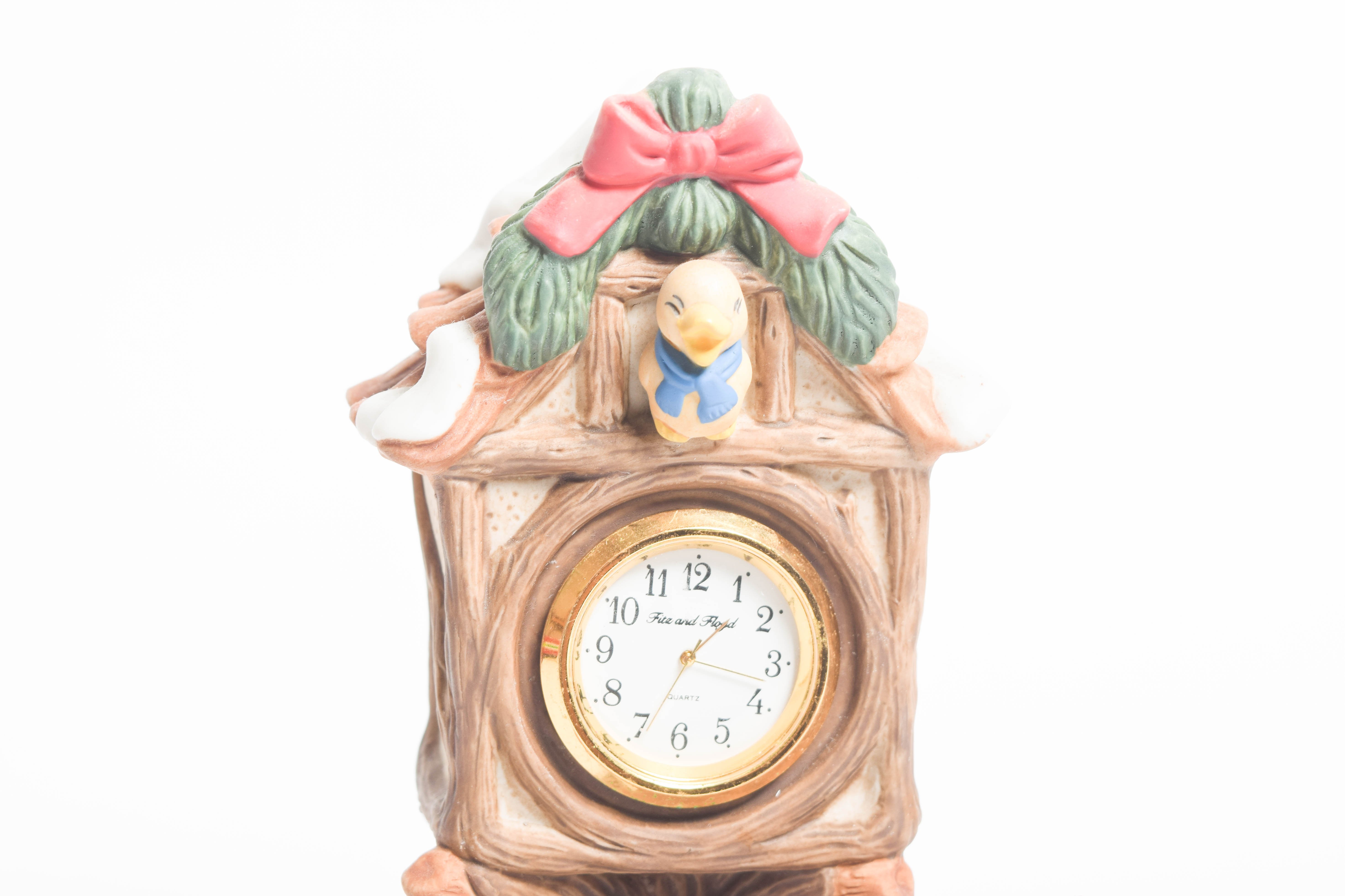 1993 Fitz and Floyd Holiday Hamlet "Village Square Clock"