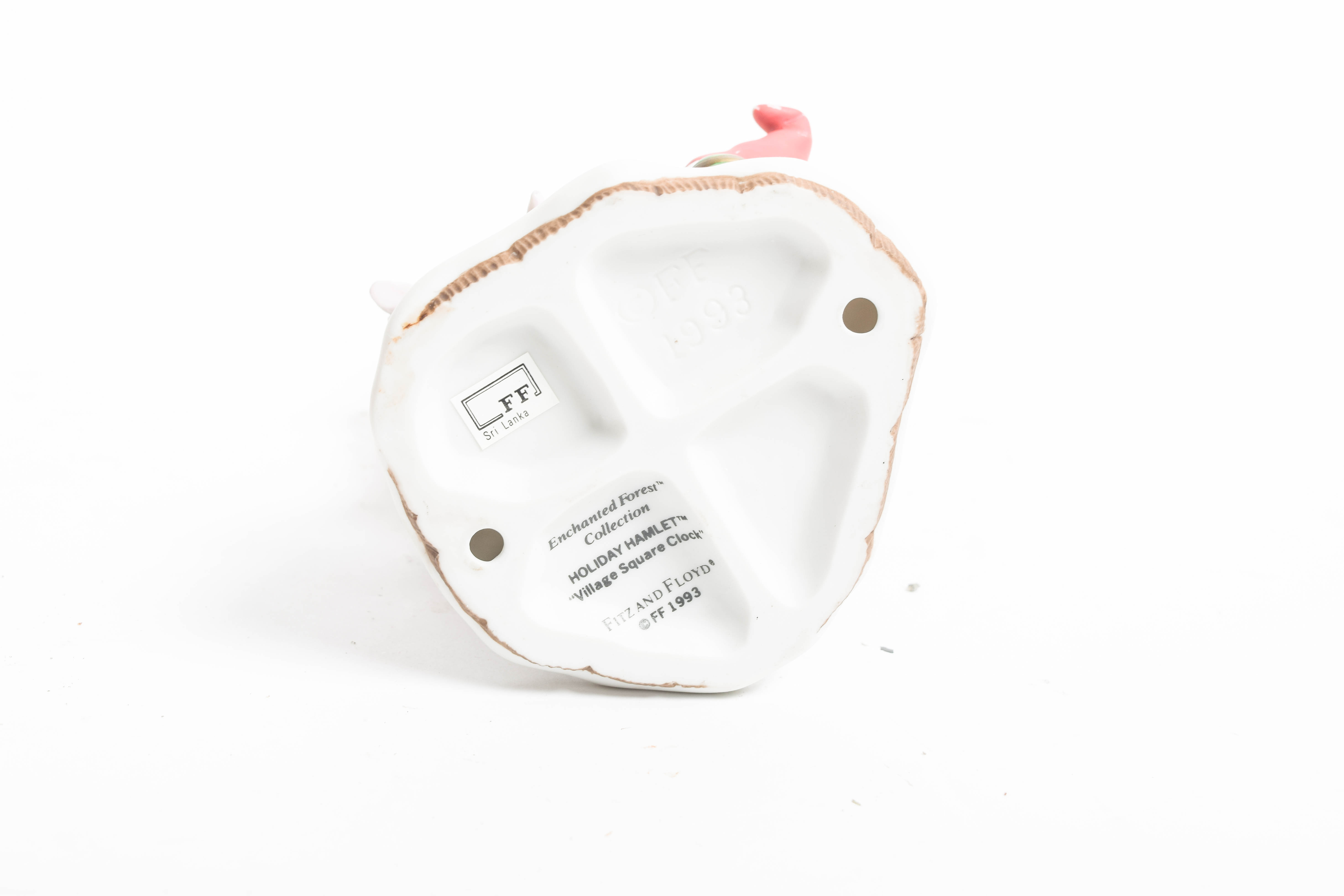 1993 Fitz and Floyd Holiday Hamlet "Village Square Clock"