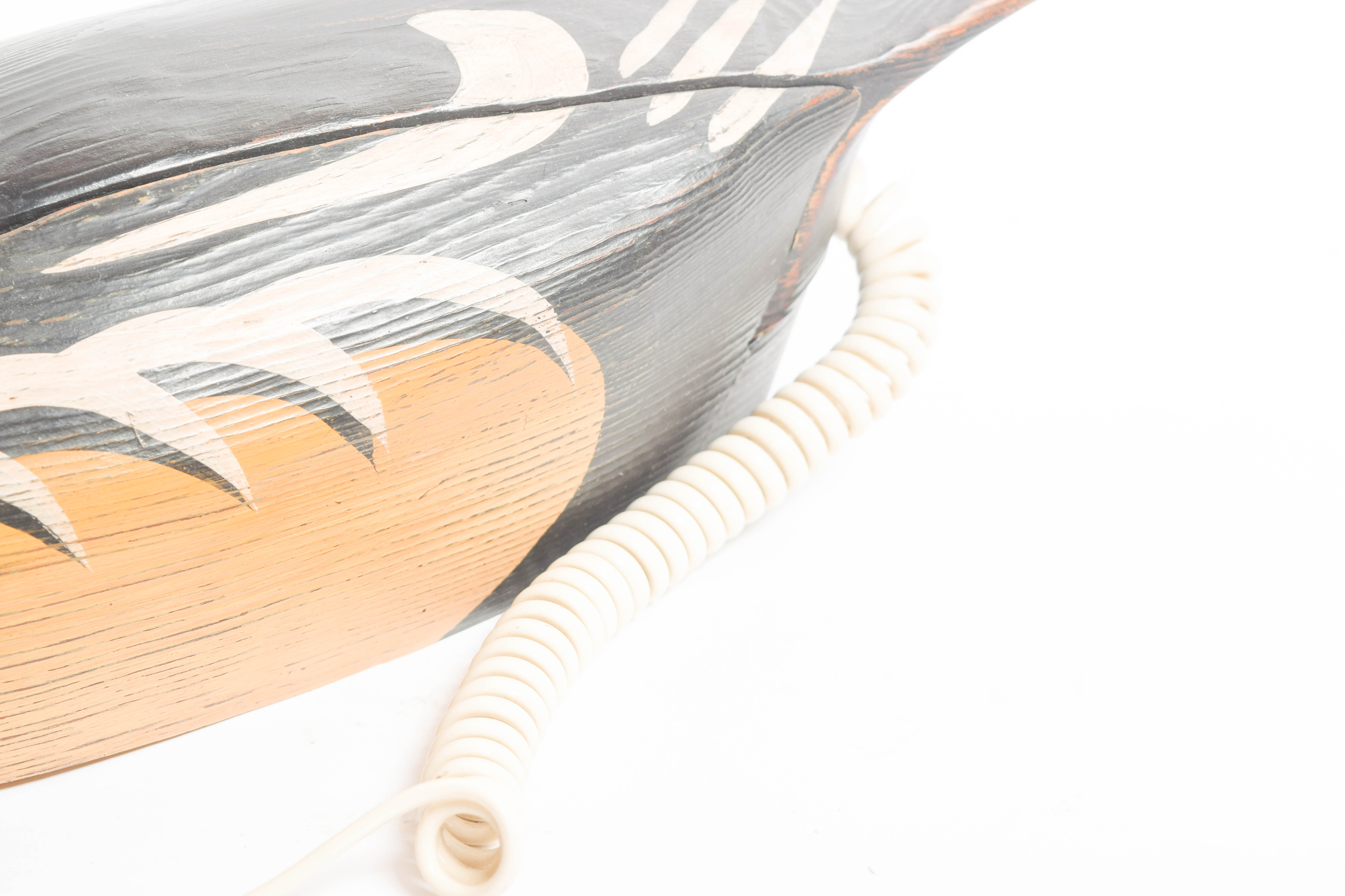 Duck Phone with Wooden Decoys and Brass Tray