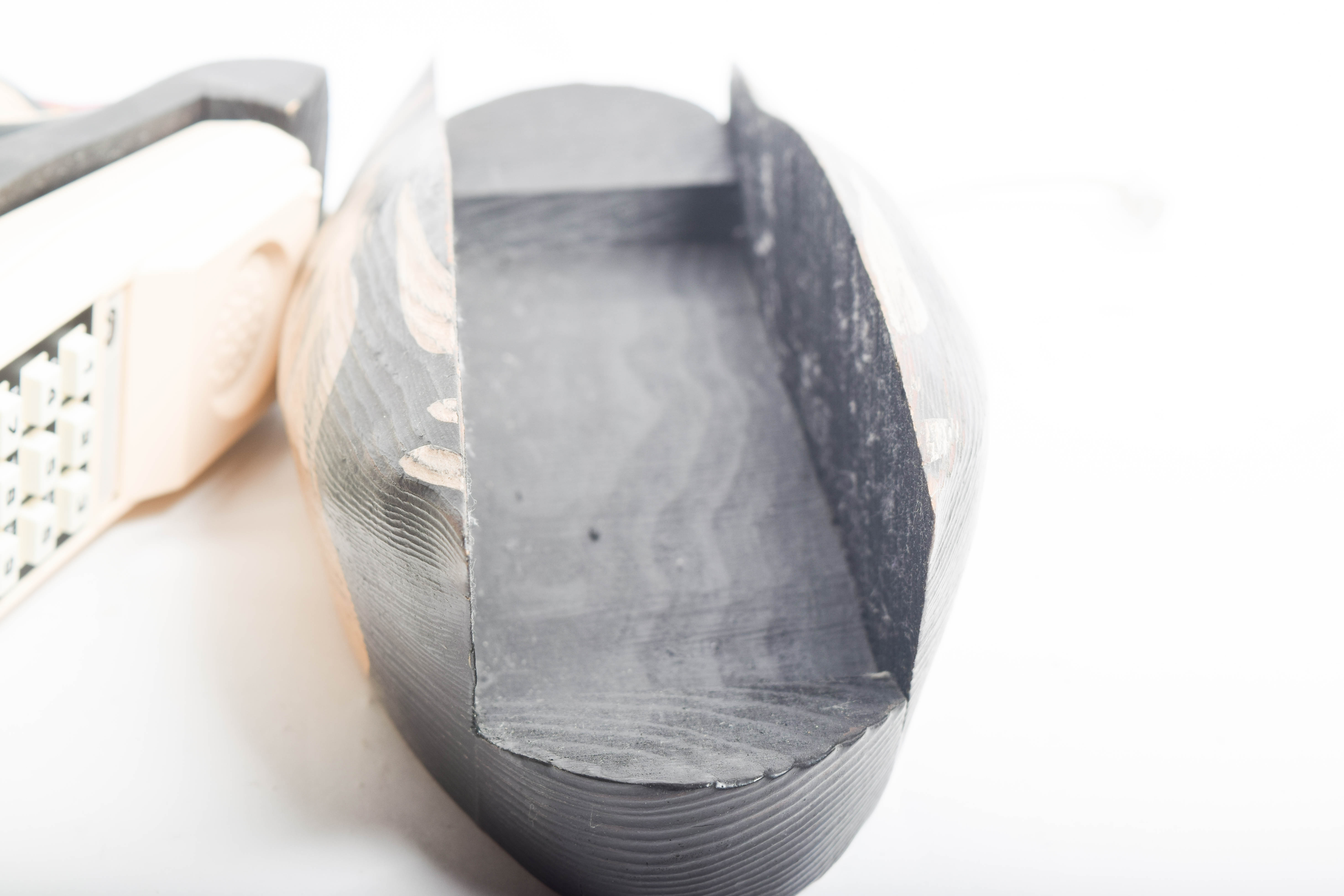 Duck Phone with Wooden Decoys and Brass Tray