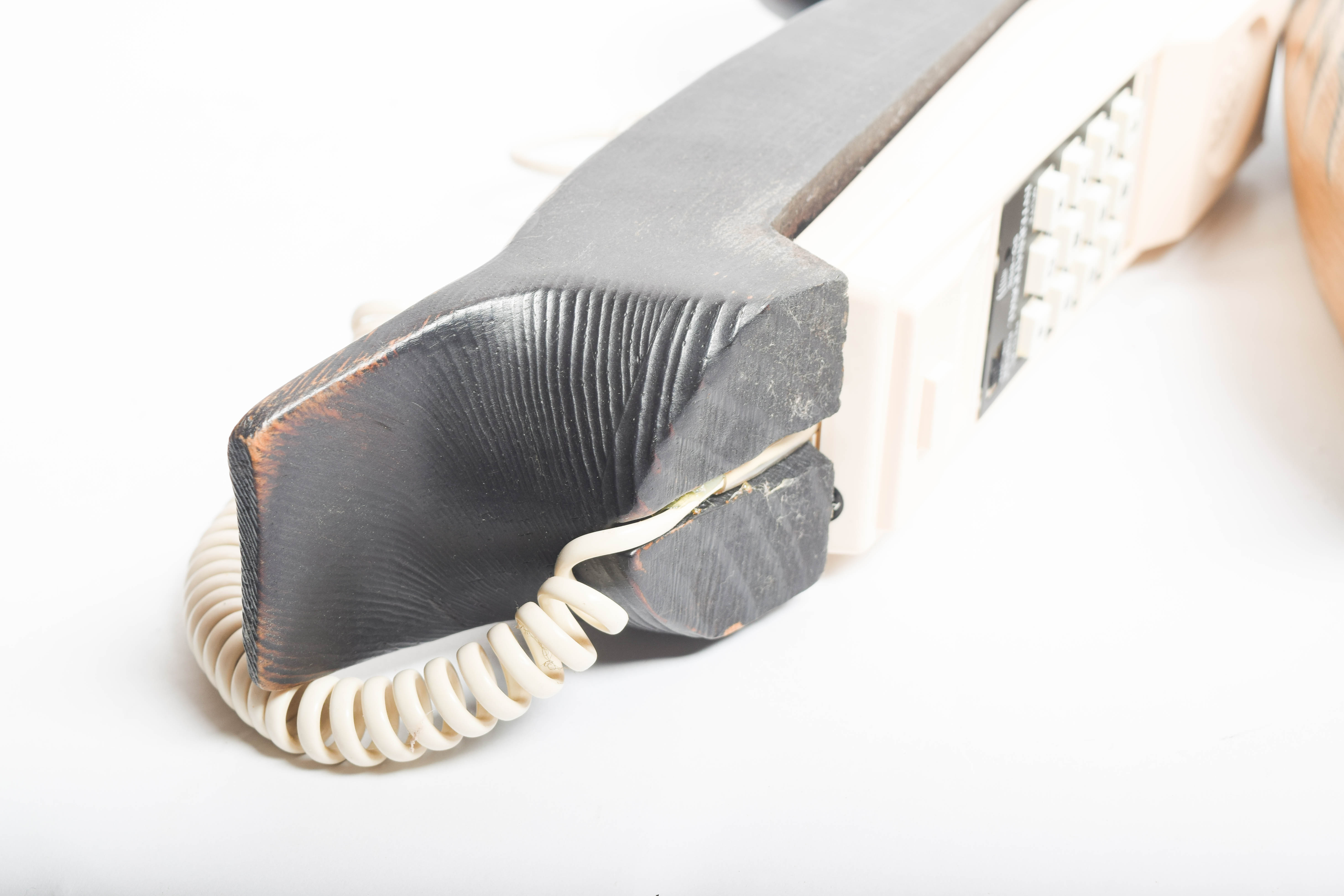 Duck Phone with Wooden Decoys and Brass Tray