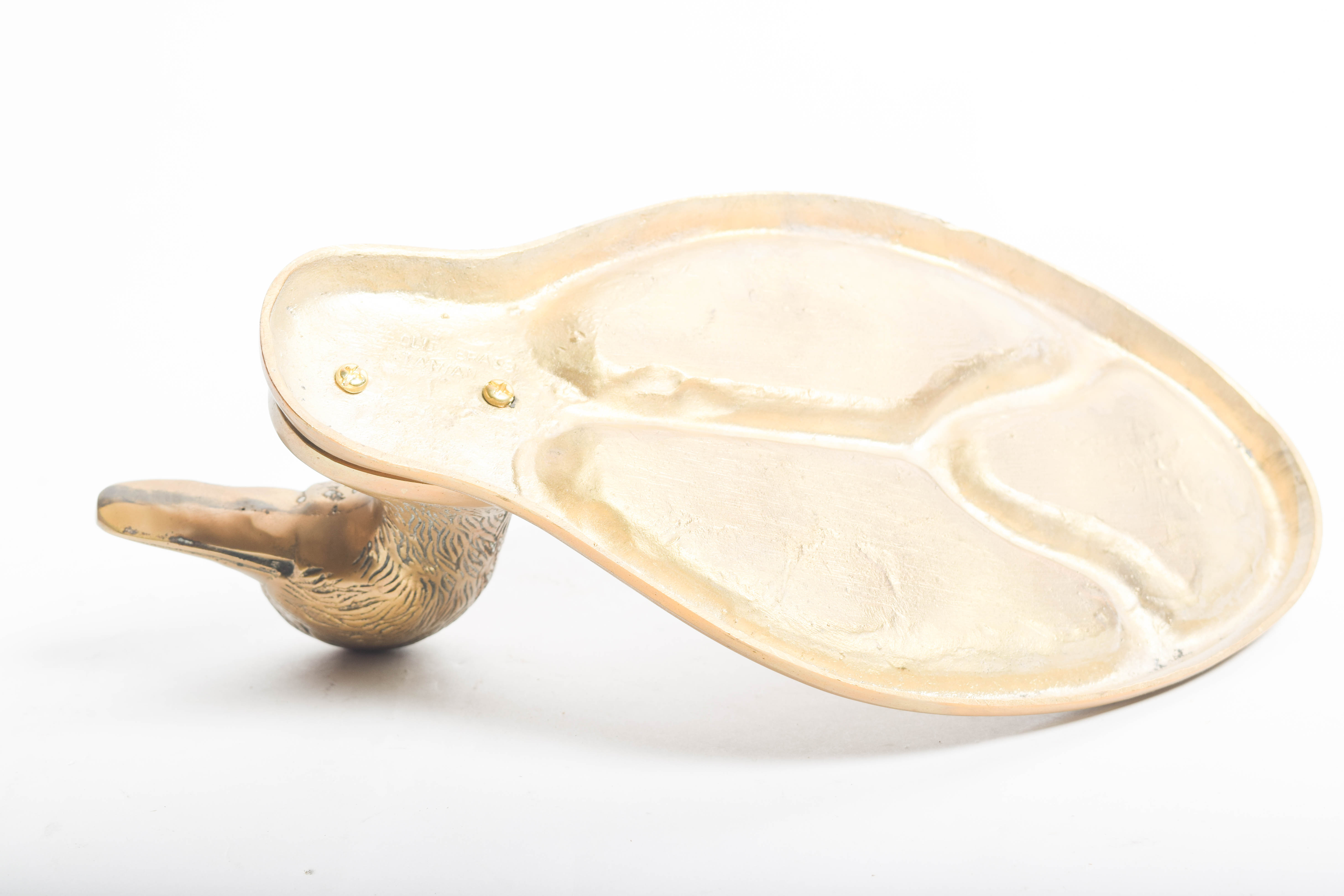 Duck Phone with Wooden Decoys and Brass Tray