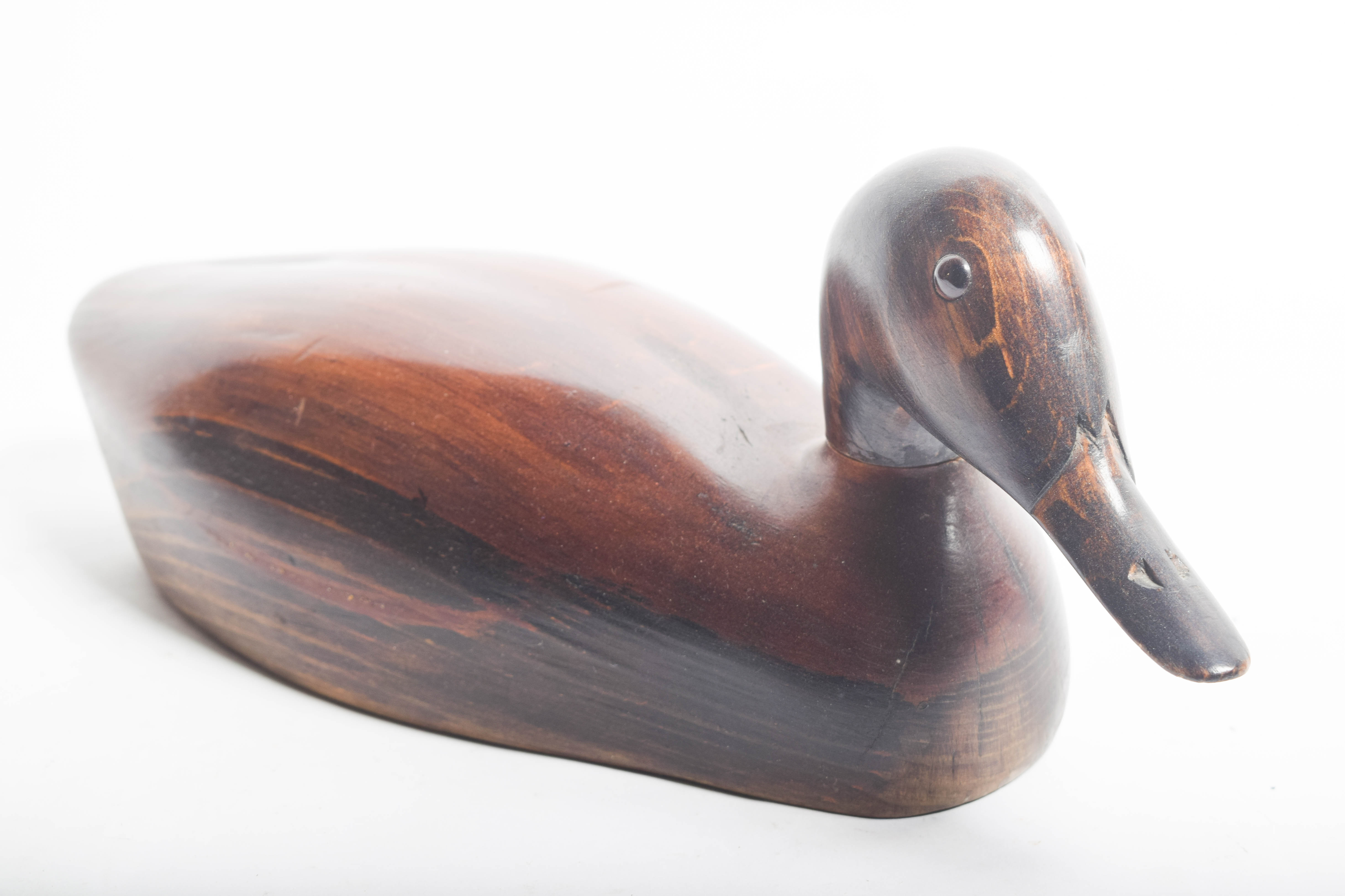 Duck Phone with Wooden Decoys and Brass Tray