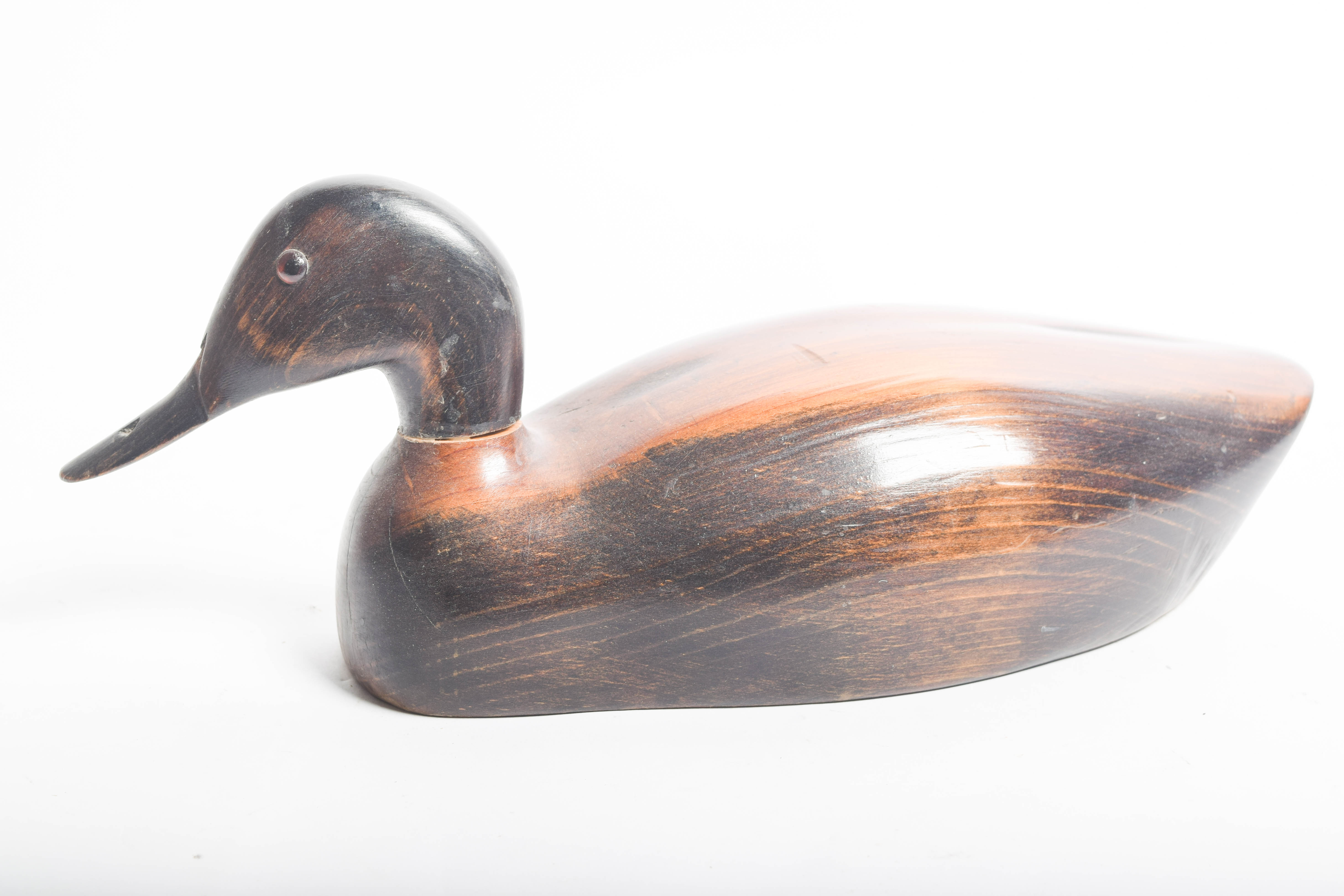 Duck Phone with Wooden Decoys and Brass Tray