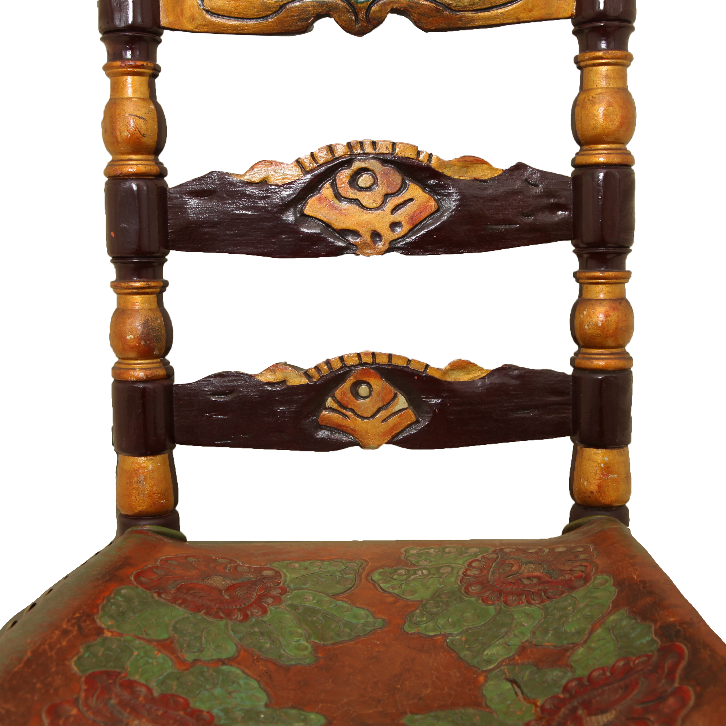 Vintage Spanish Colonial Style Ladderback Chair