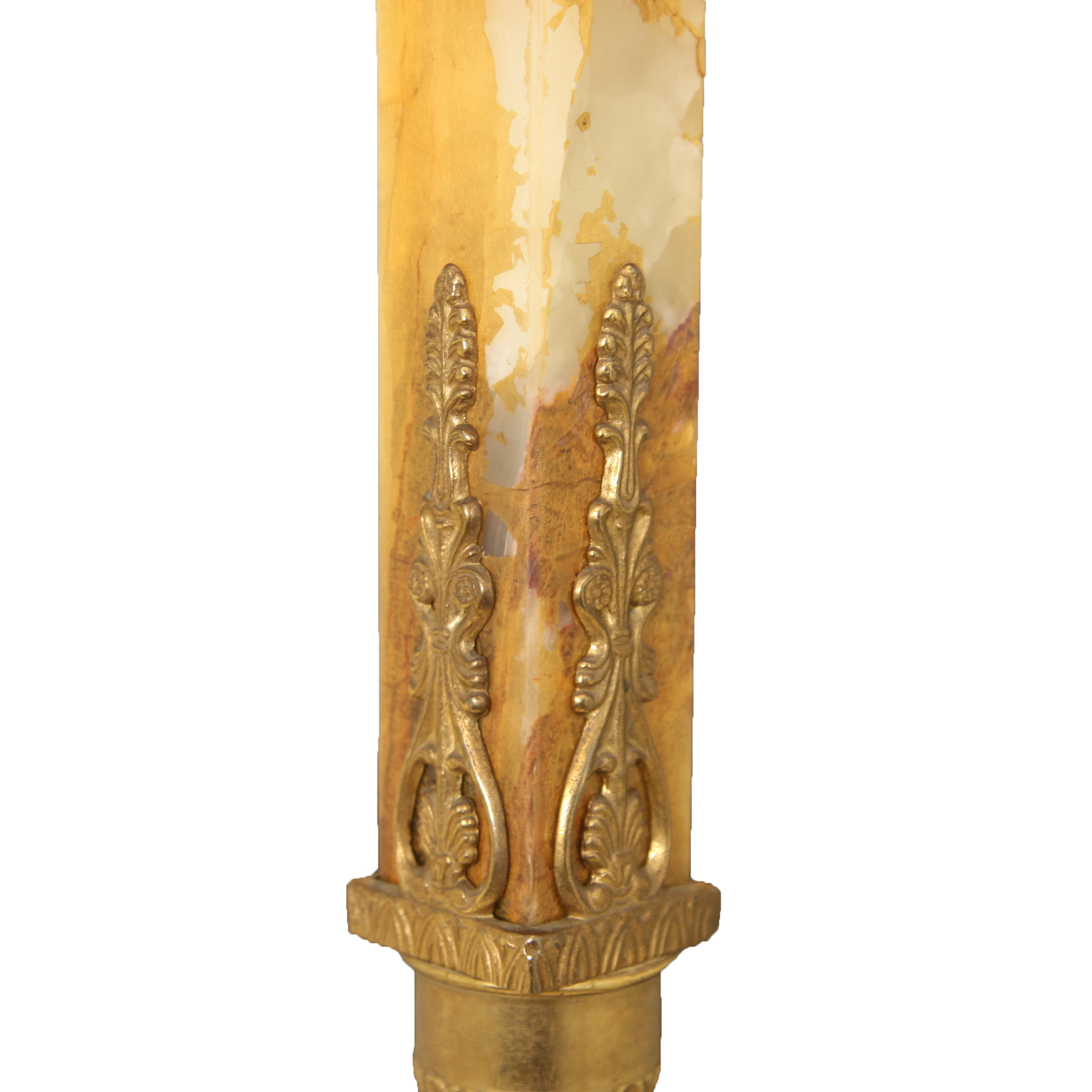 Onyx and Metal Floor Lamp