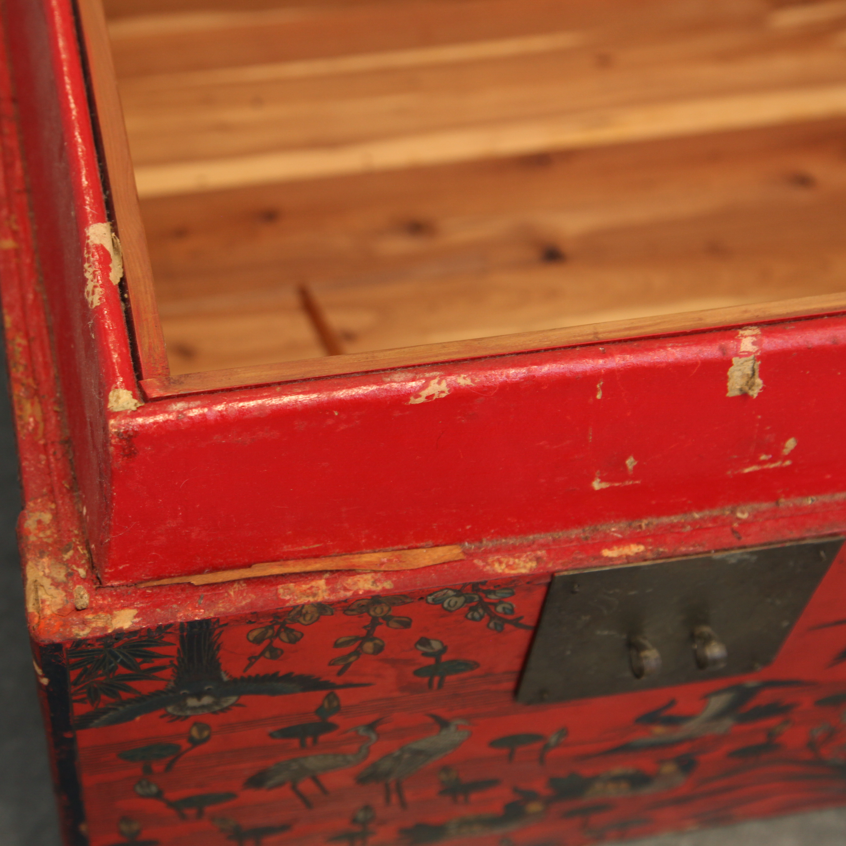 Vintage Chinoiserie Cedar Trunk