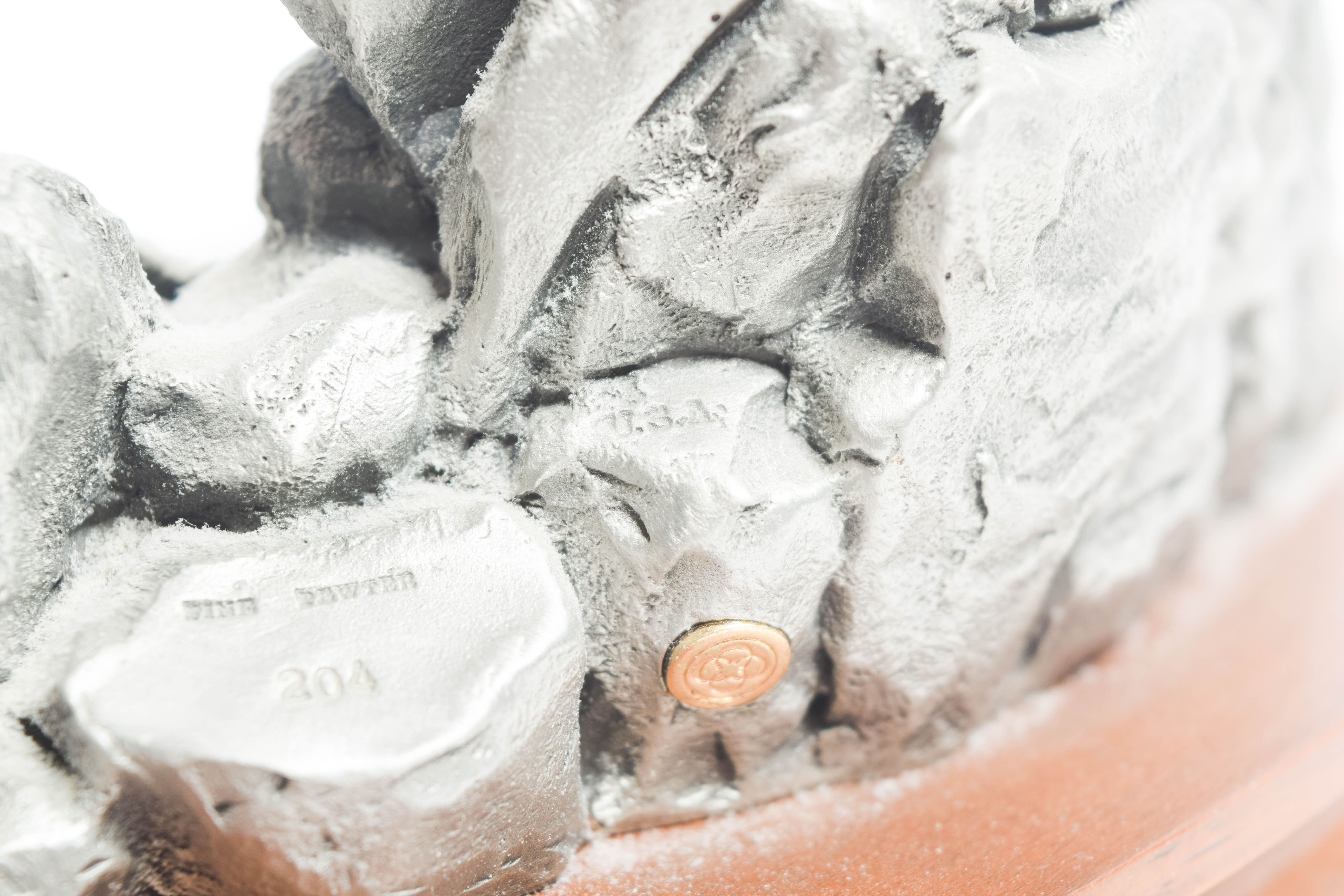 Pair of Limited Edition Polland and Remington Reproduction Pewter Sculptures