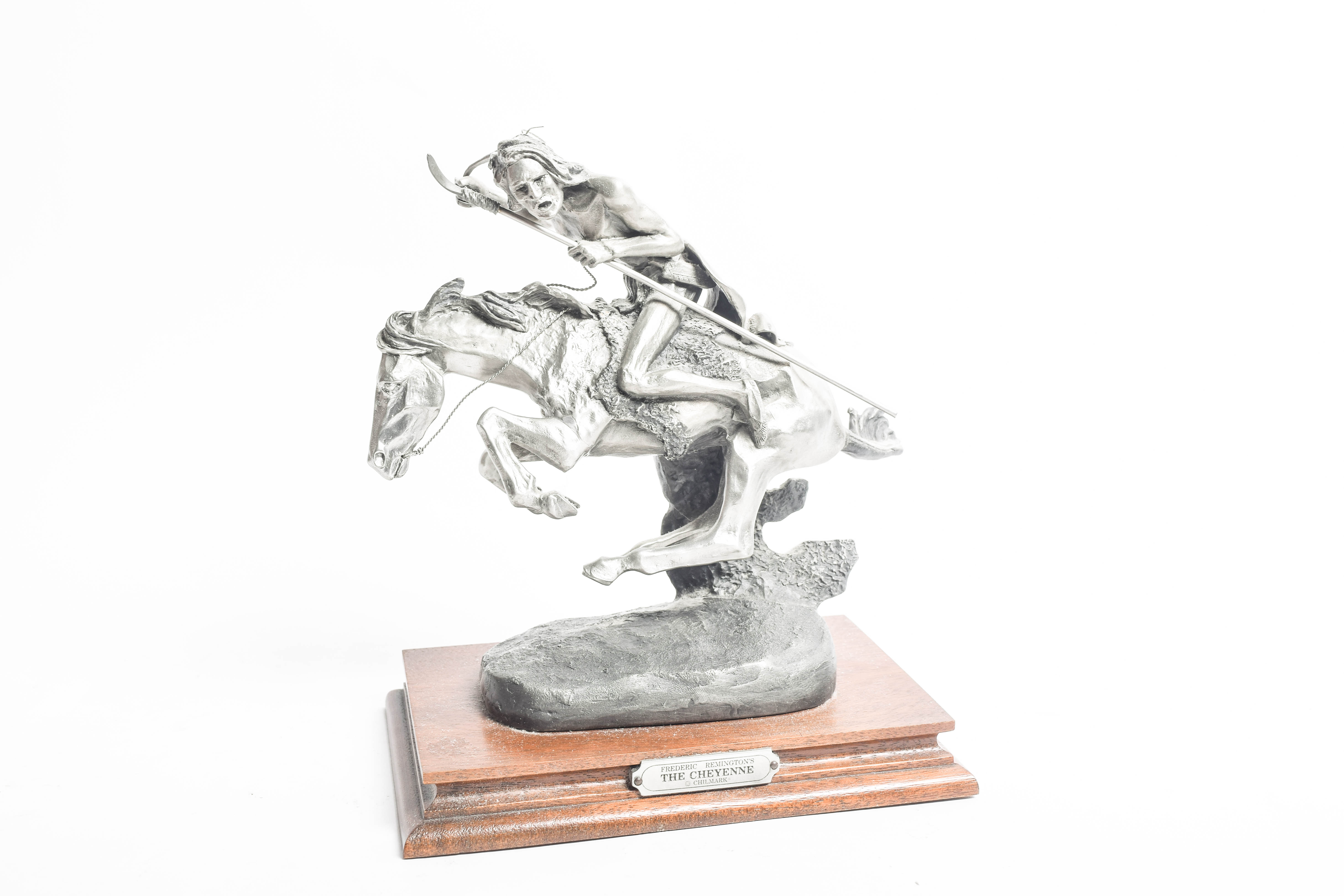 Pair of Limited Edition Polland and Remington Reproduction Pewter Sculptures