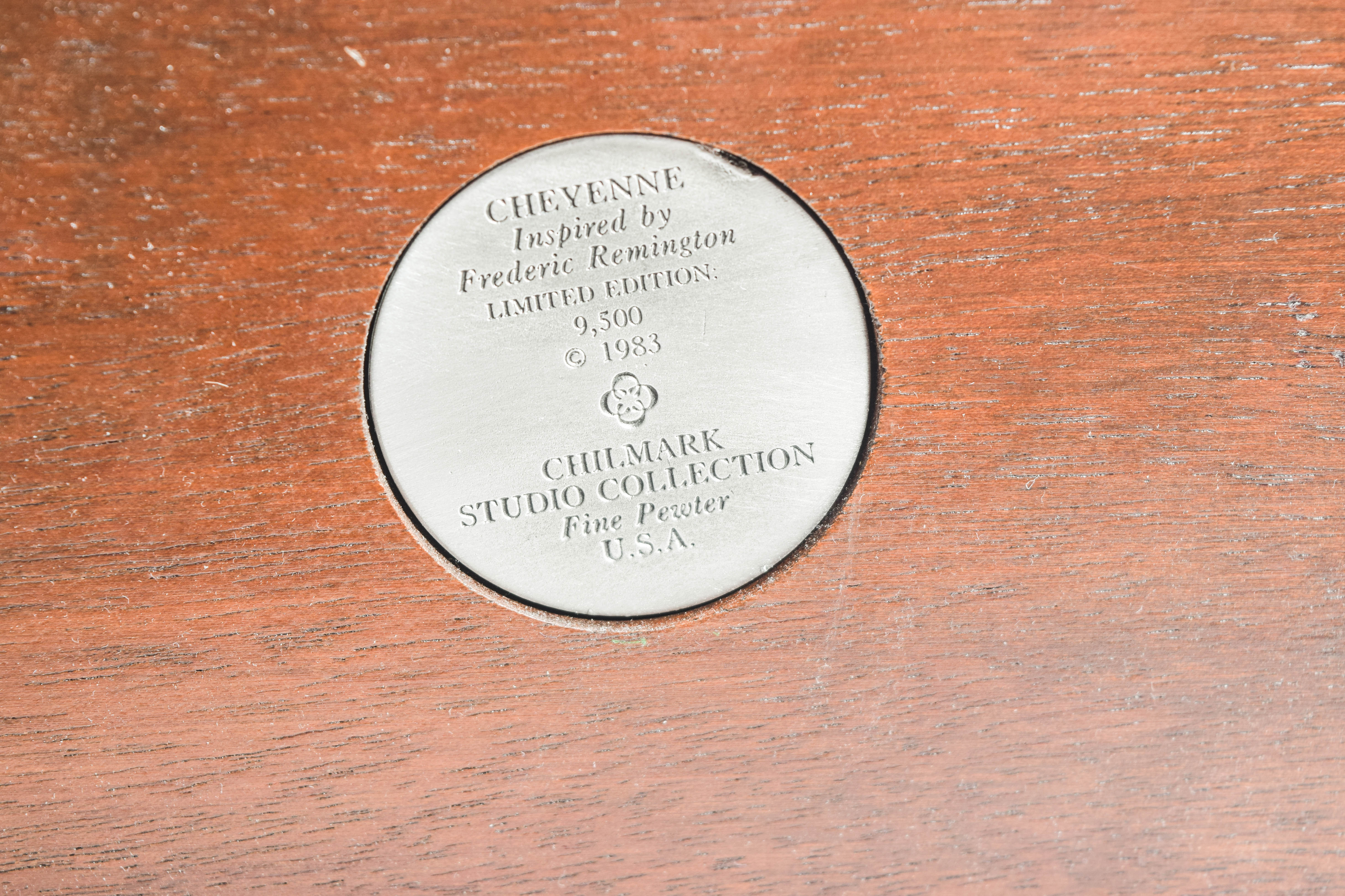 Pair of Limited Edition Polland and Remington Reproduction Pewter Sculptures