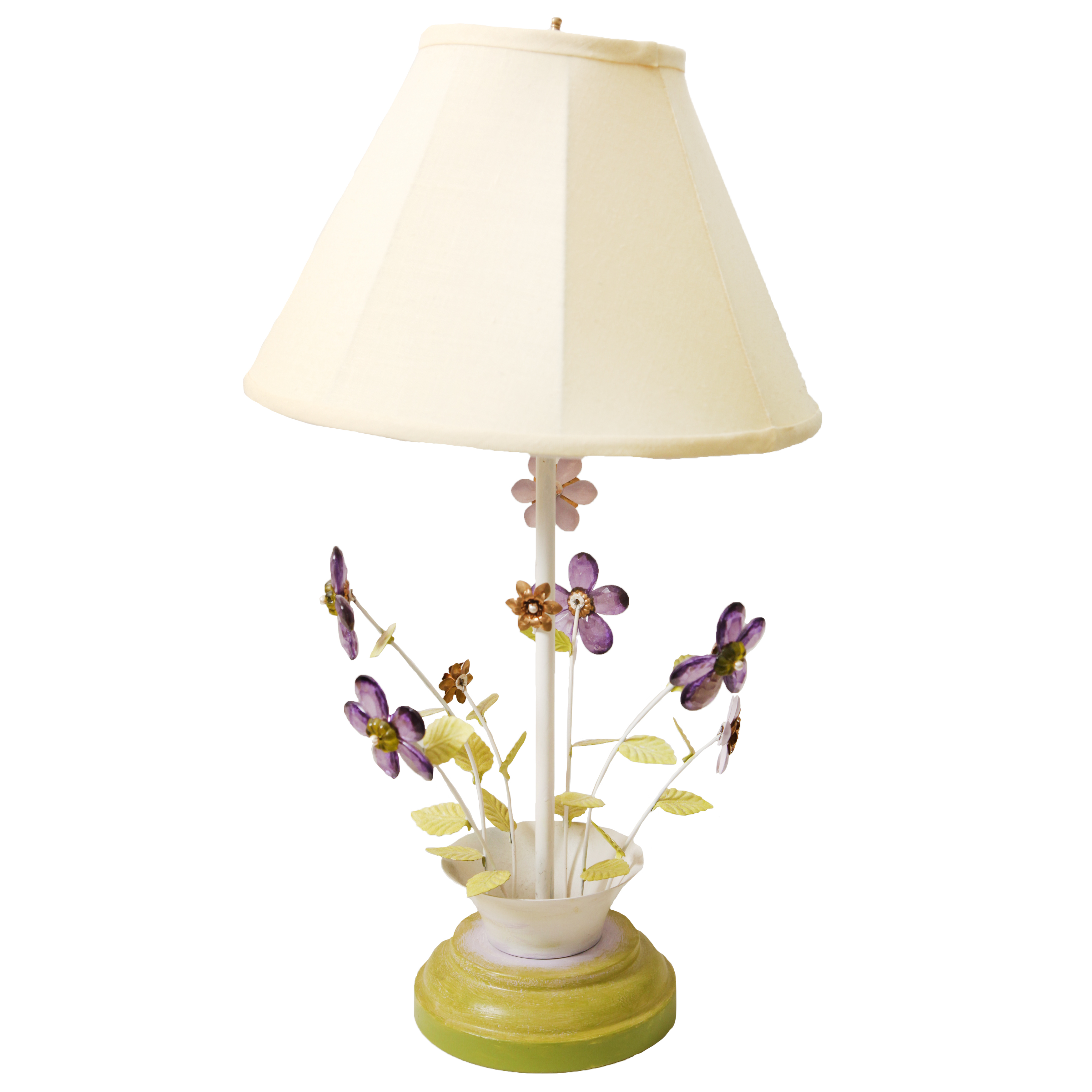 Two Flower Stem Table Lamps