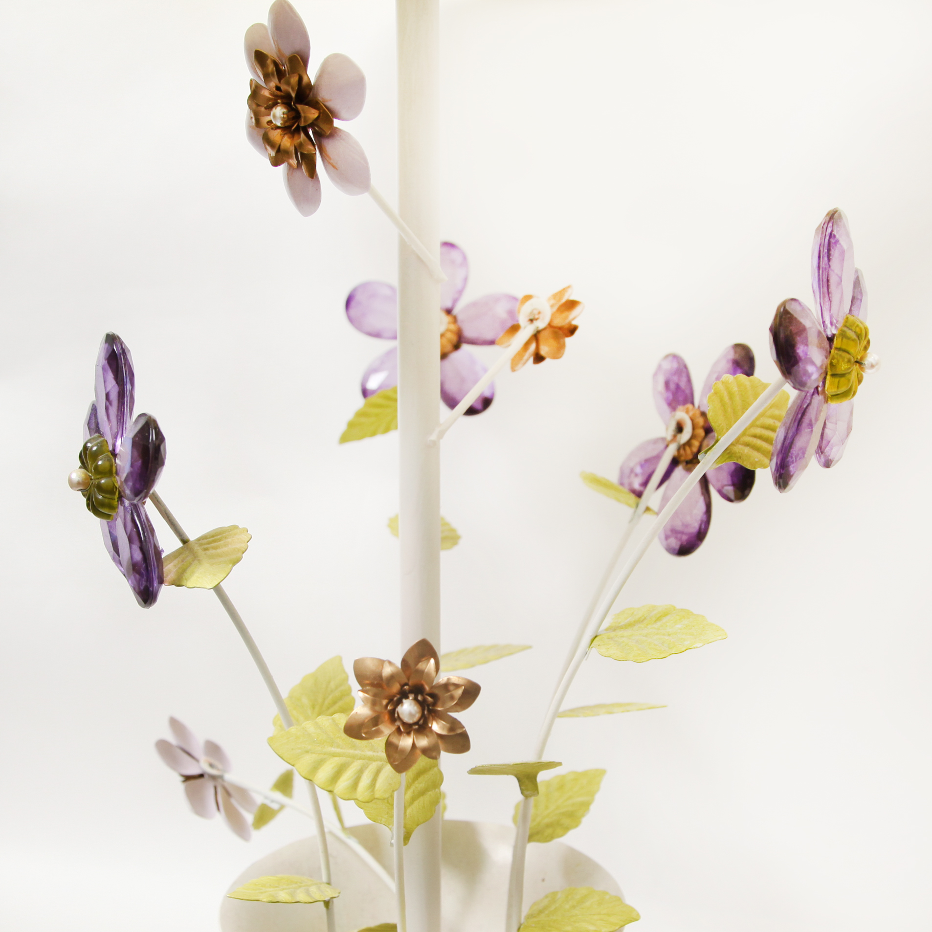 Two Flower Stem Table Lamps