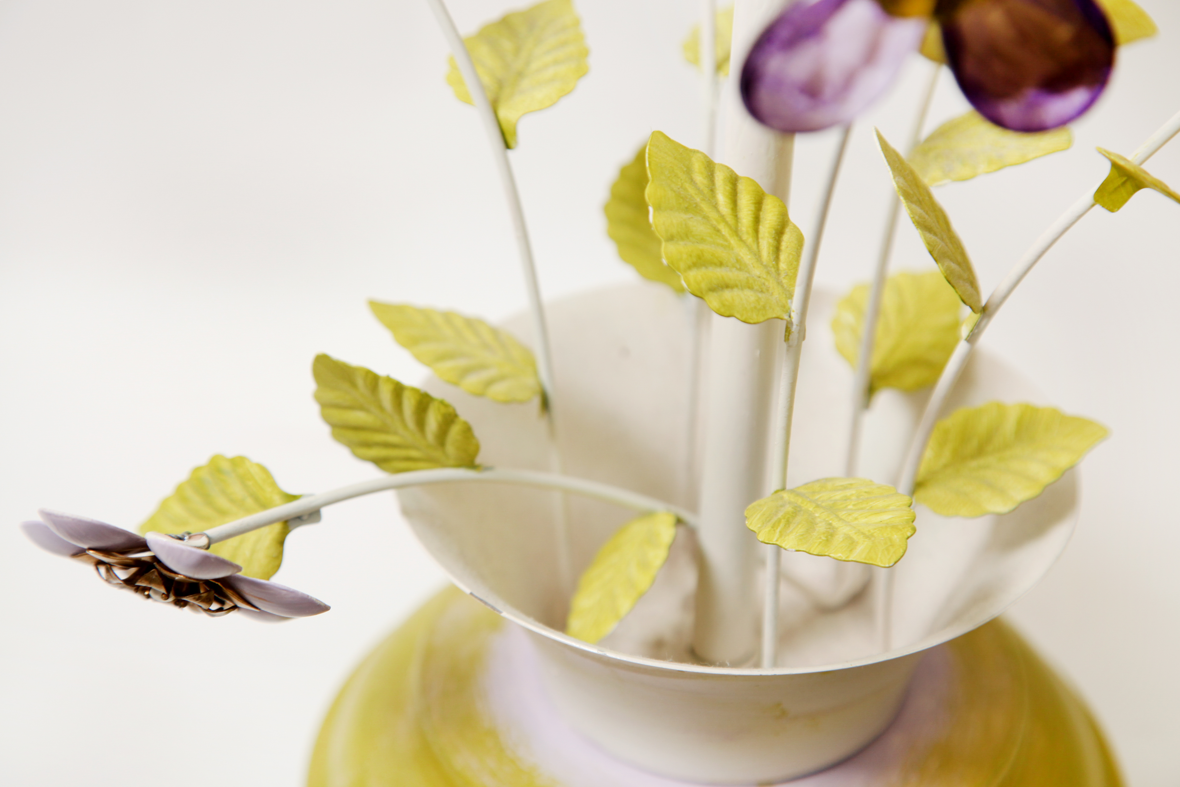 Two Flower Stem Table Lamps