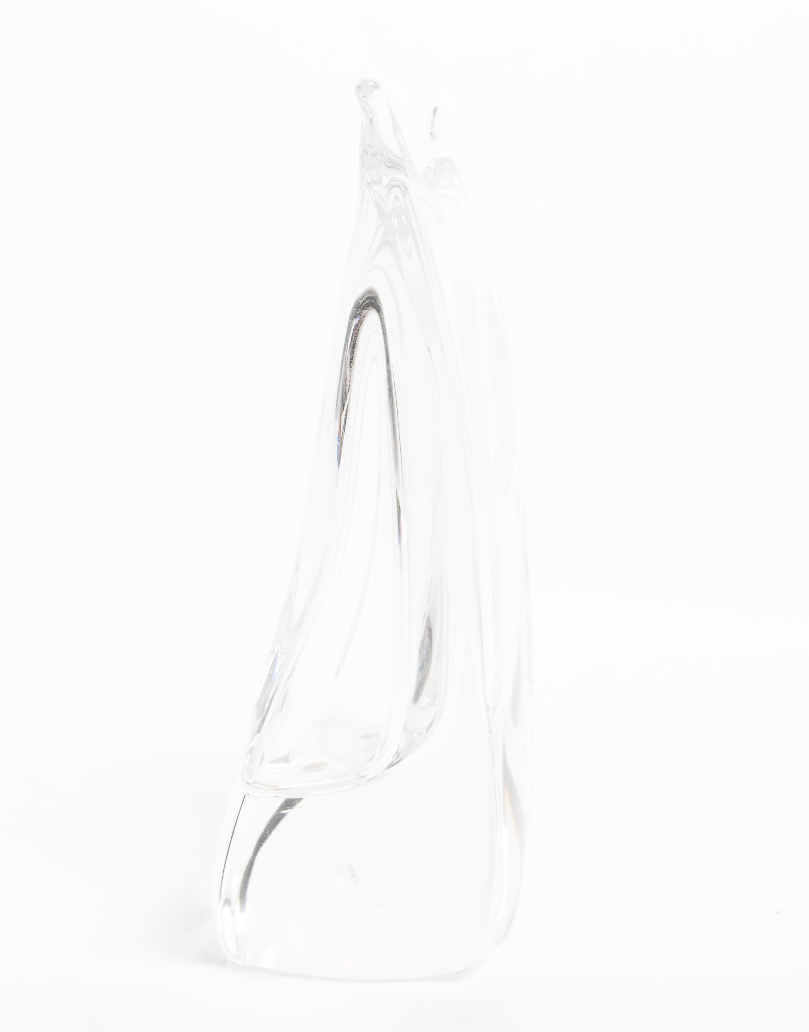 Vintage Daum France Crystal Stylized Owl Figurine