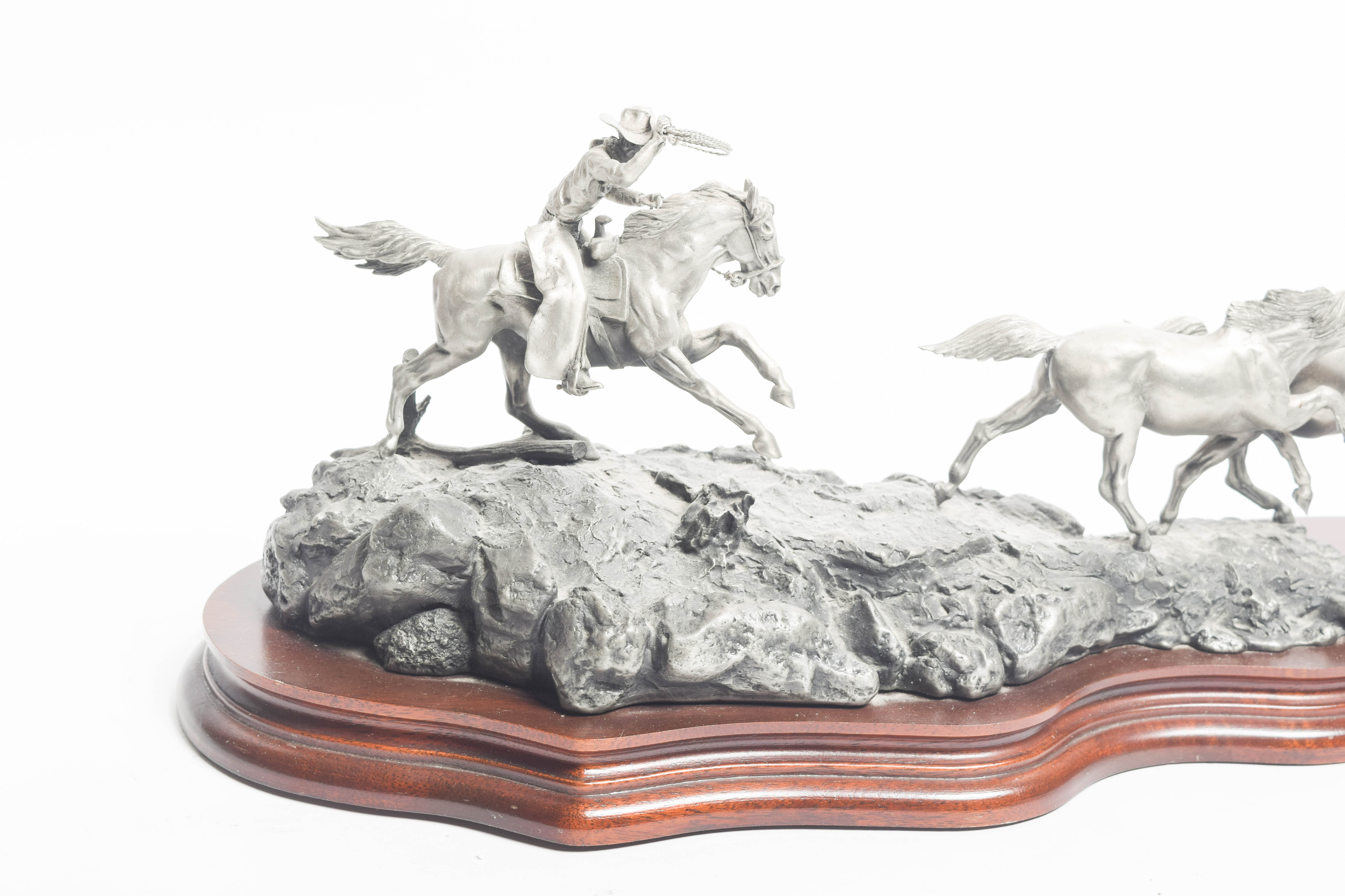 Don Polland Limited Edition Pewter Sculpture "Mustanger"