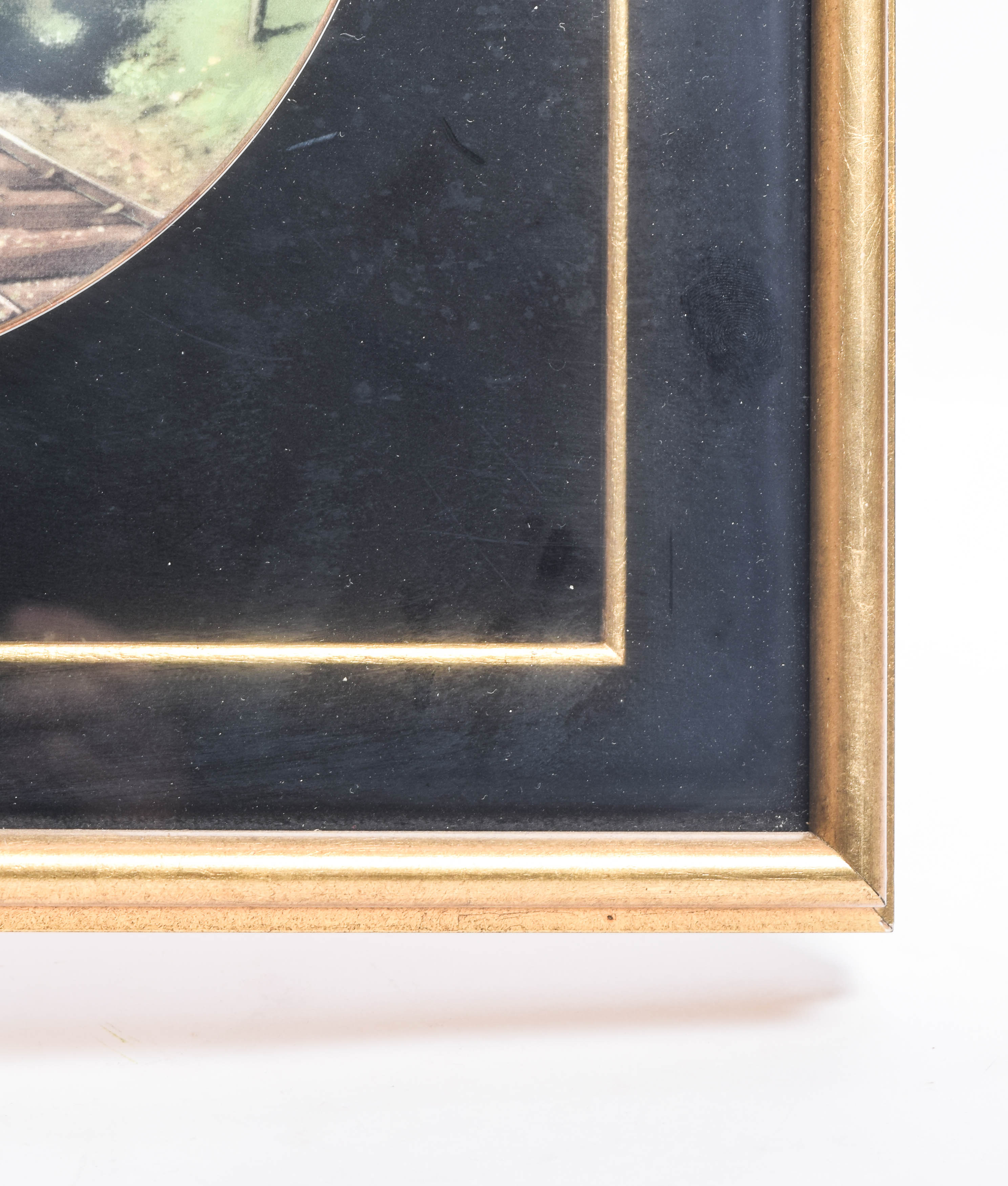 Pair of  Framed Vintage Train Themed Plates including Coalport