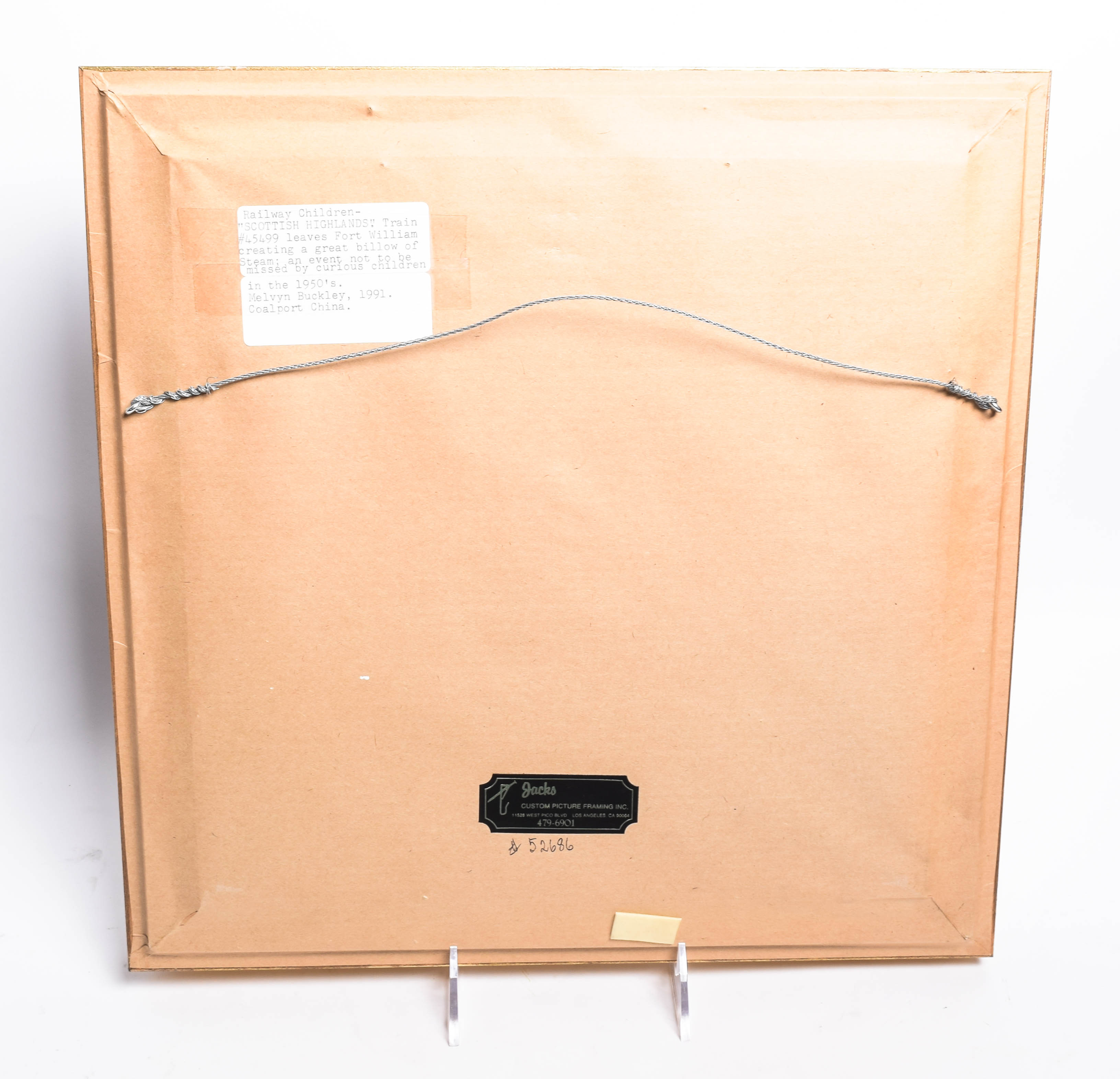 Pair of  Framed Vintage Train Themed Plates including Coalport